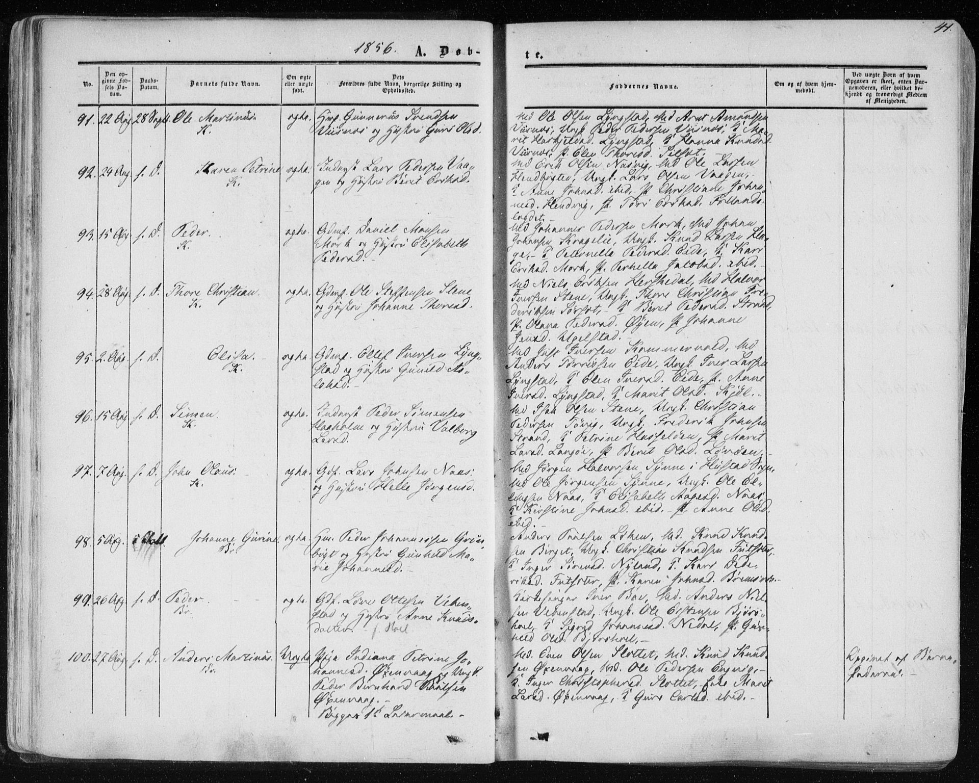 Ministerialprotokoller, klokkerbøker og fødselsregistre - Møre og Romsdal, AV/SAT-A-1454/568/L0804: Ministerialbok nr. 568A11, 1854-1868, s. 41