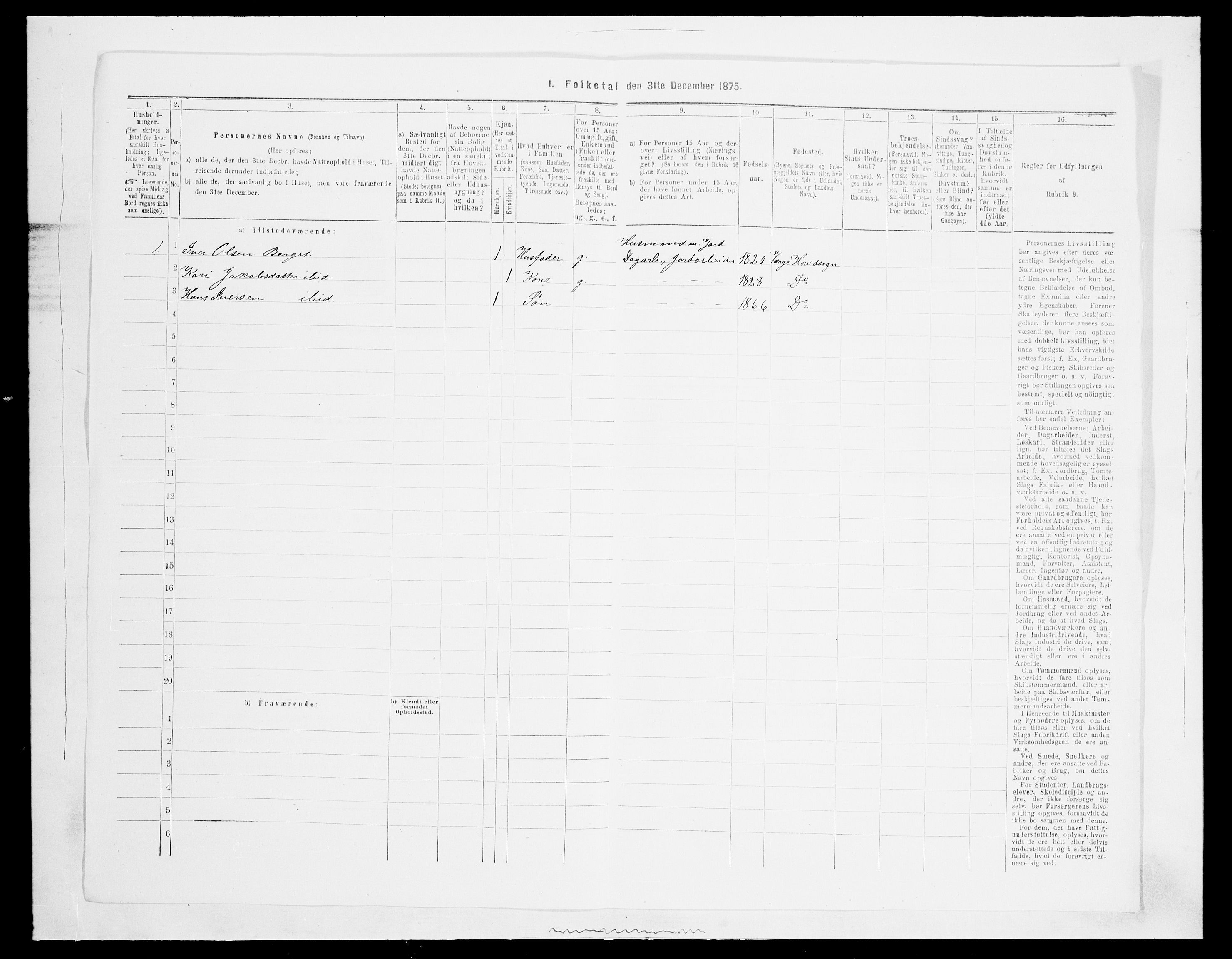 SAH, Folketelling 1875 for 0515P Vågå prestegjeld, 1875, s. 1253