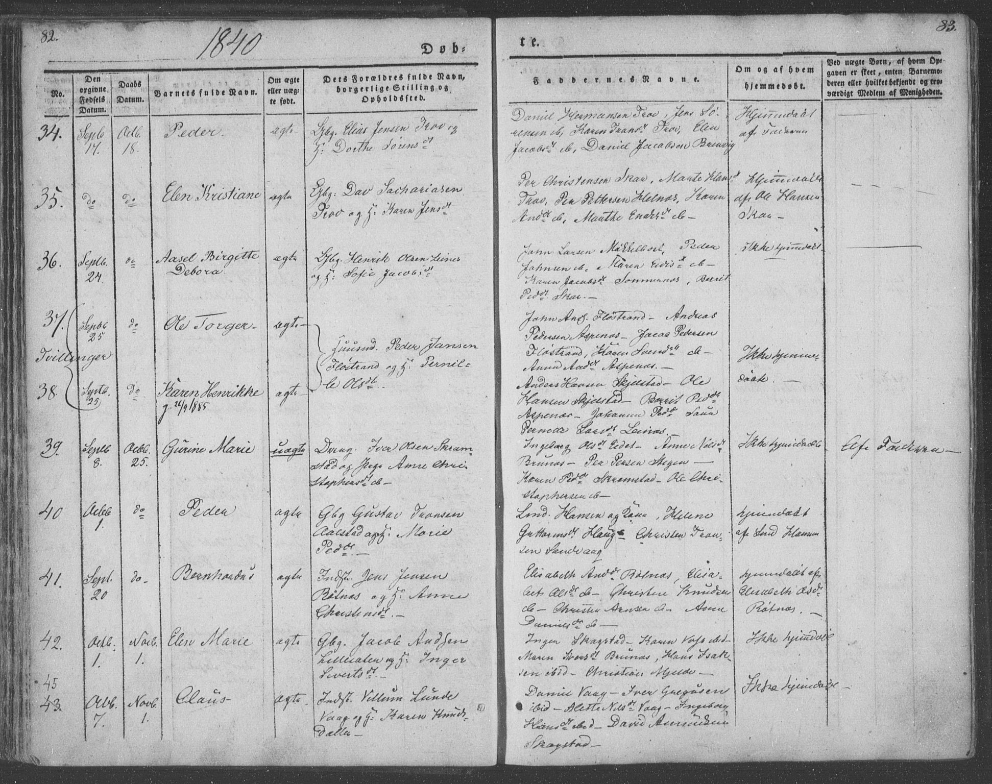 Ministerialprotokoller, klokkerbøker og fødselsregistre - Nordland, AV/SAT-A-1459/855/L0799: Ministerialbok nr. 855A07, 1834-1852, s. 82-83