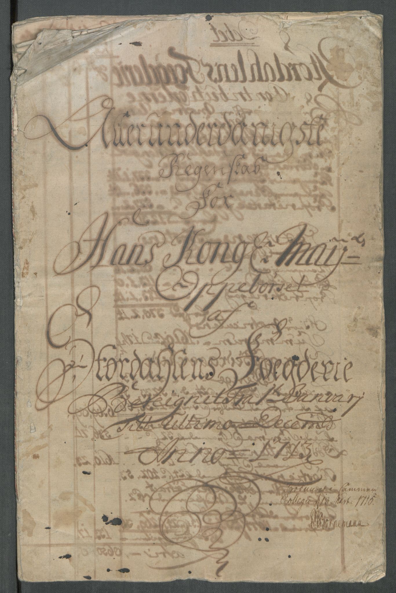 Rentekammeret inntil 1814, Reviderte regnskaper, Fogderegnskap, AV/RA-EA-4092/R62/L4203: Fogderegnskap Stjørdal og Verdal, 1713, s. 5