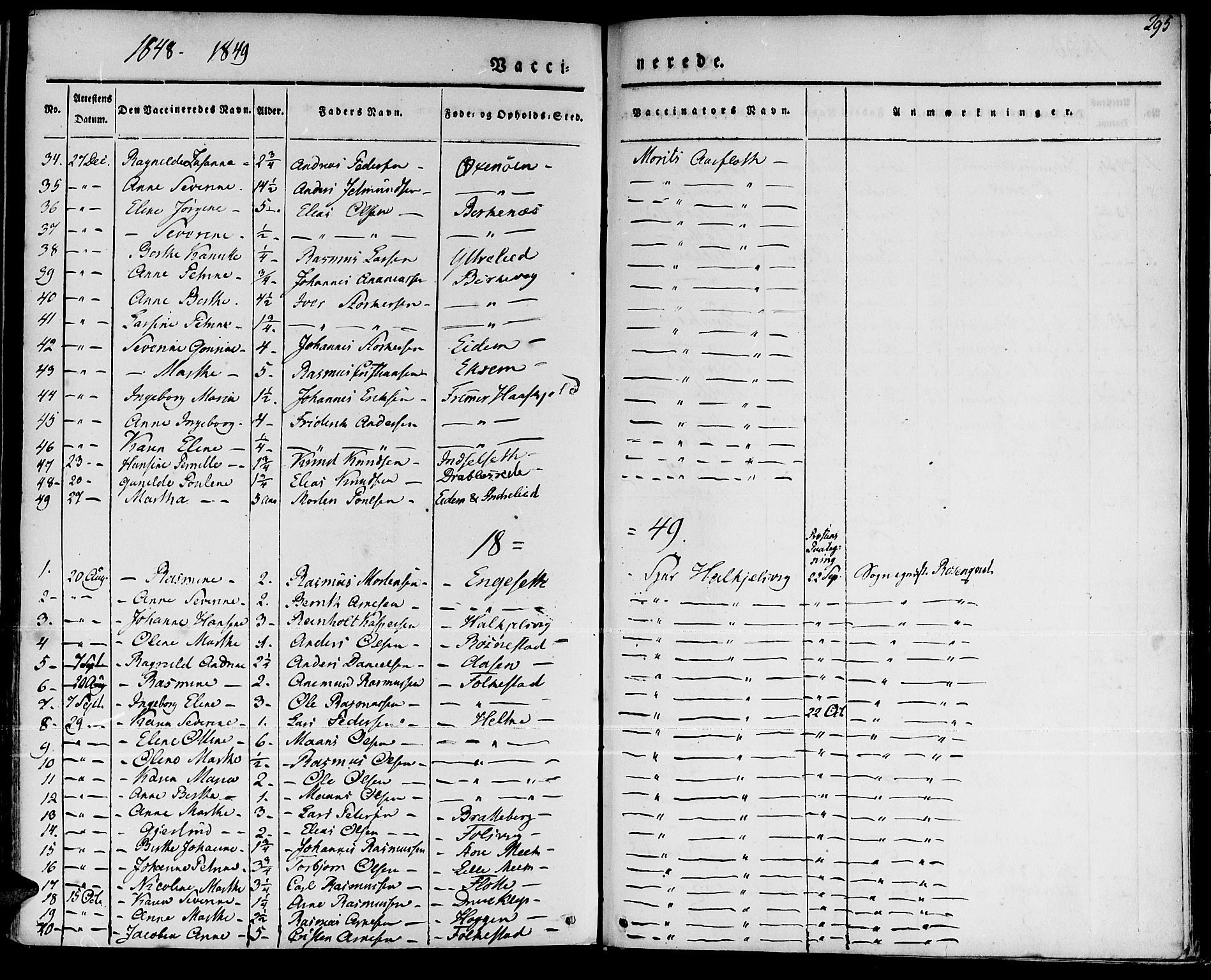 Ministerialprotokoller, klokkerbøker og fødselsregistre - Møre og Romsdal, SAT/A-1454/511/L0139: Ministerialbok nr. 511A06, 1831-1850, s. 295