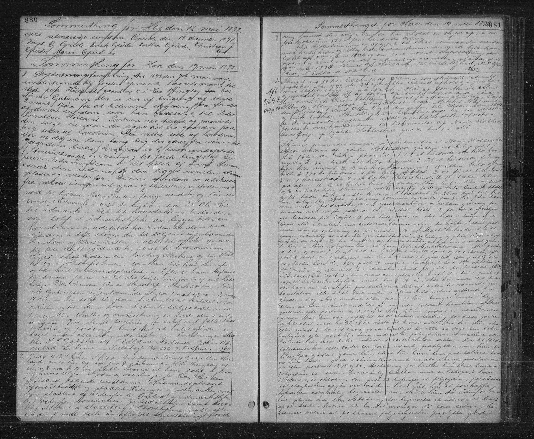 Jæren sorenskriveri, SAST/A-100310/01/4/41/41BF/L0011: Pantebok nr. 18, 1890-1892, s. 880-881
