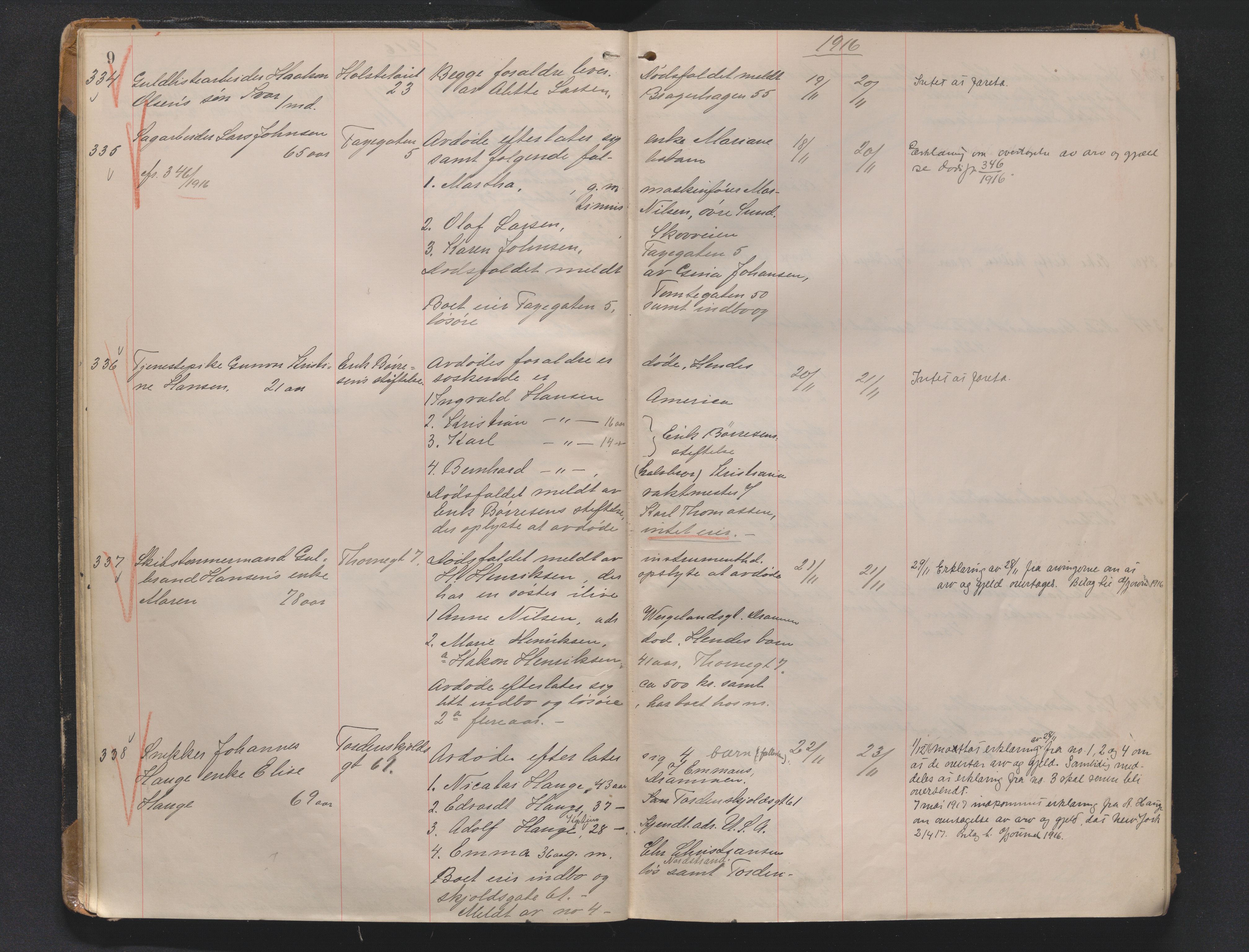 Drammen byfogd, AV/SAKO-A-222/H/Ha/Haa/L0013: Dødsjournal., 1916-1920, s. 9