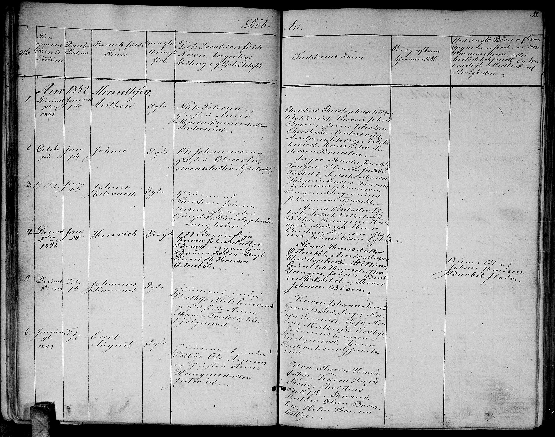 Enebakk prestekontor Kirkebøker, SAO/A-10171c/G/Ga/L0004: Klokkerbok nr. I 4, 1850-1866, s. 38