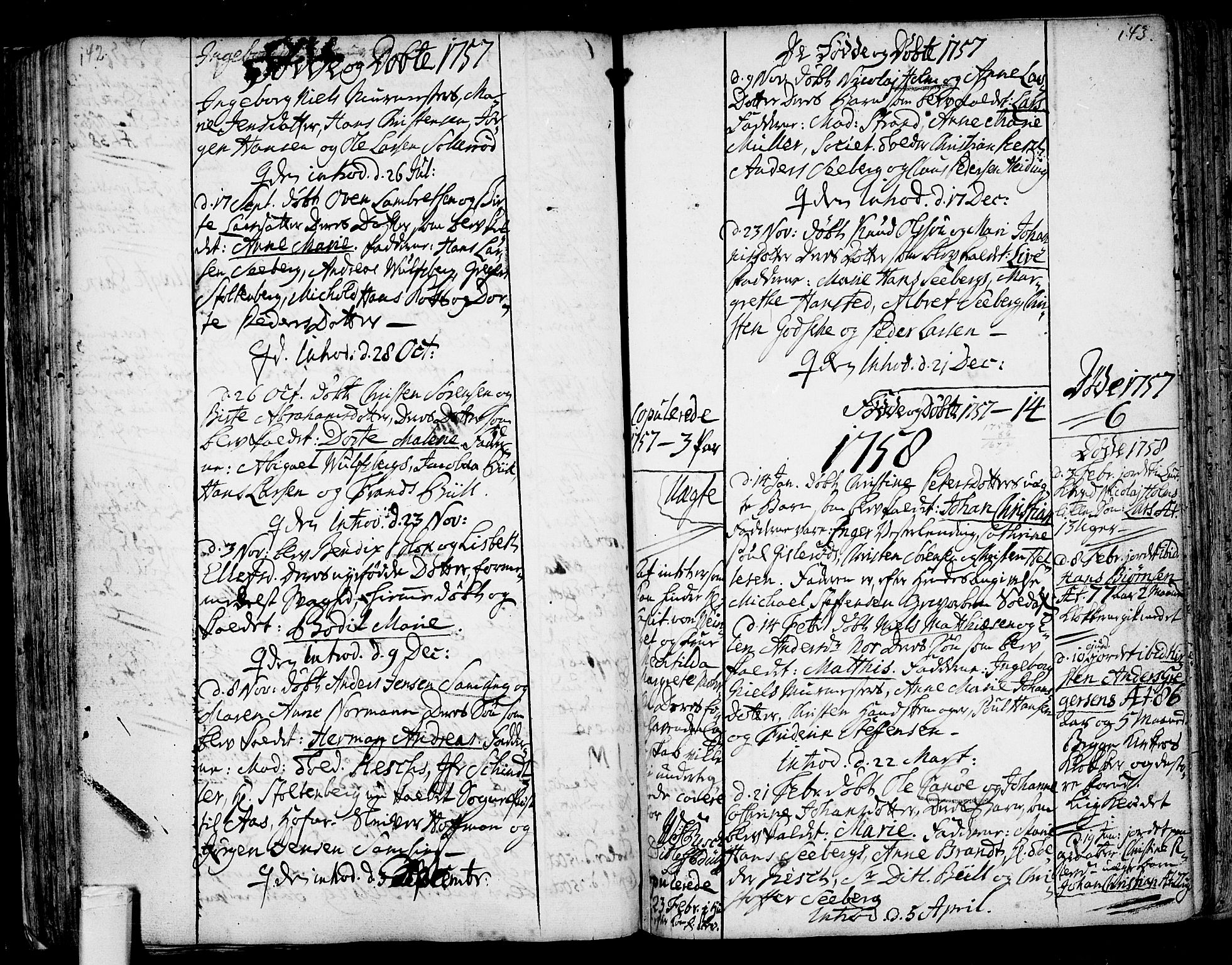 Tønsberg kirkebøker, SAKO/A-330/F/Fb/L0001: Ministerialbok nr. II 1, 1690-1796, s. 142-143