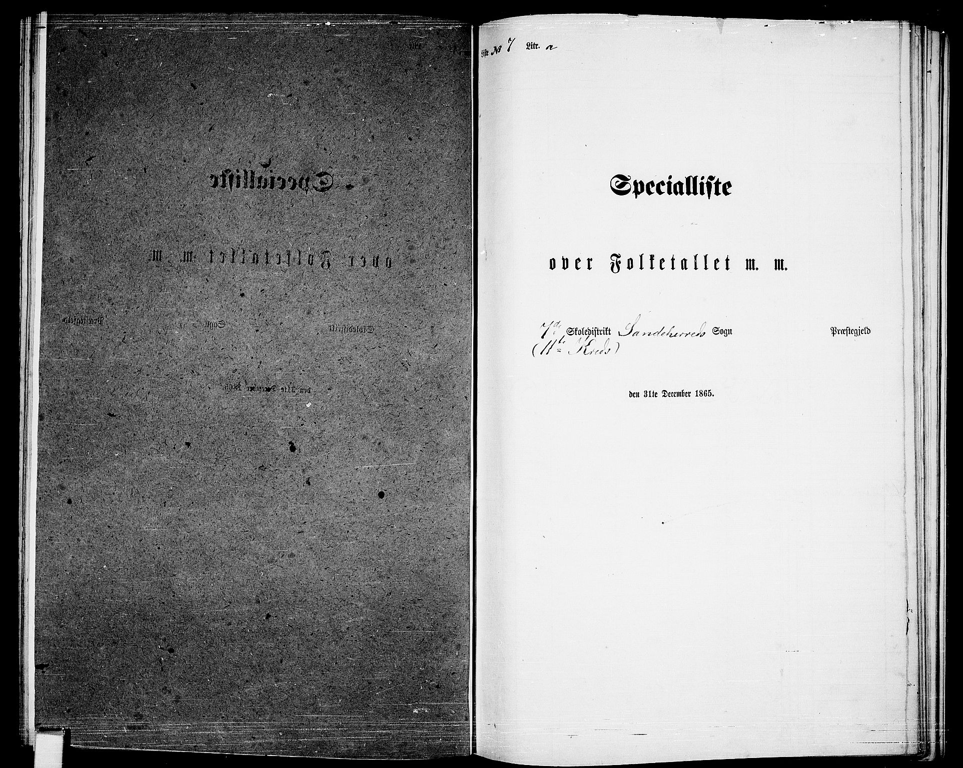 RA, Folketelling 1865 for 0724L Sandeherred prestegjeld, Sandeherred sokn, 1865, s. 178