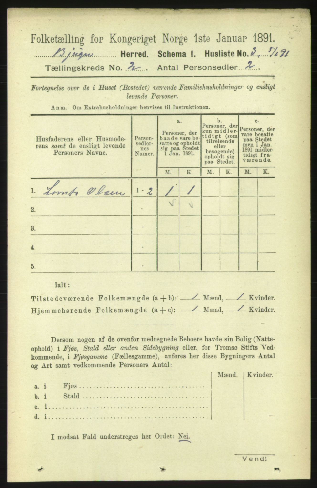 RA, Folketelling 1891 for 1627 Bjugn herred, 1891, s. 181