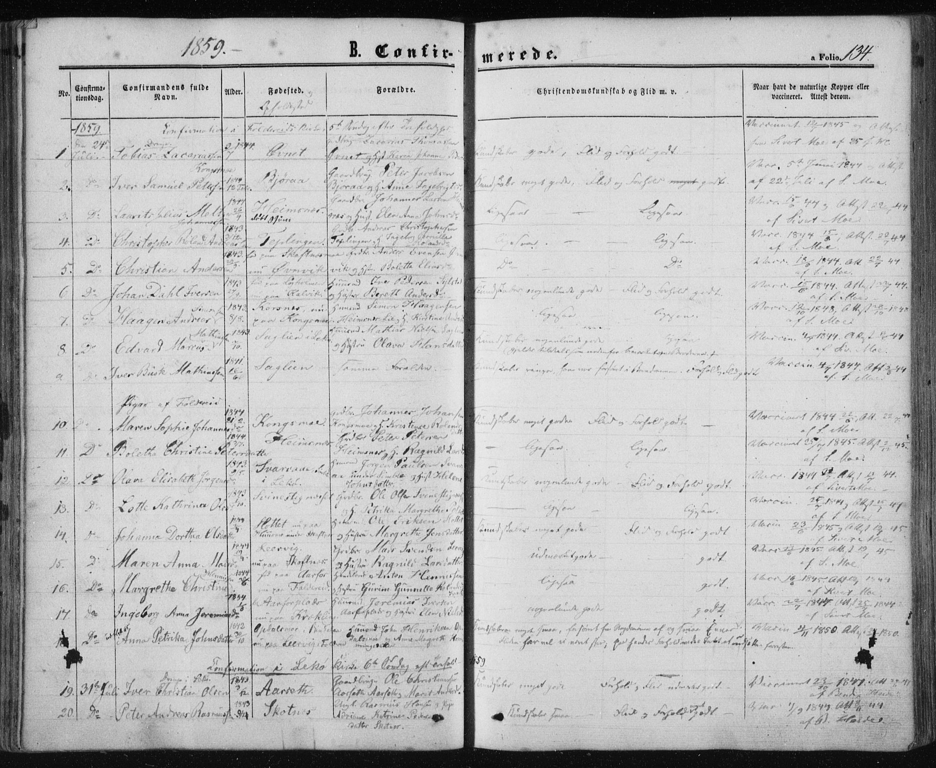 Ministerialprotokoller, klokkerbøker og fødselsregistre - Nord-Trøndelag, SAT/A-1458/780/L0641: Ministerialbok nr. 780A06, 1857-1874, s. 134