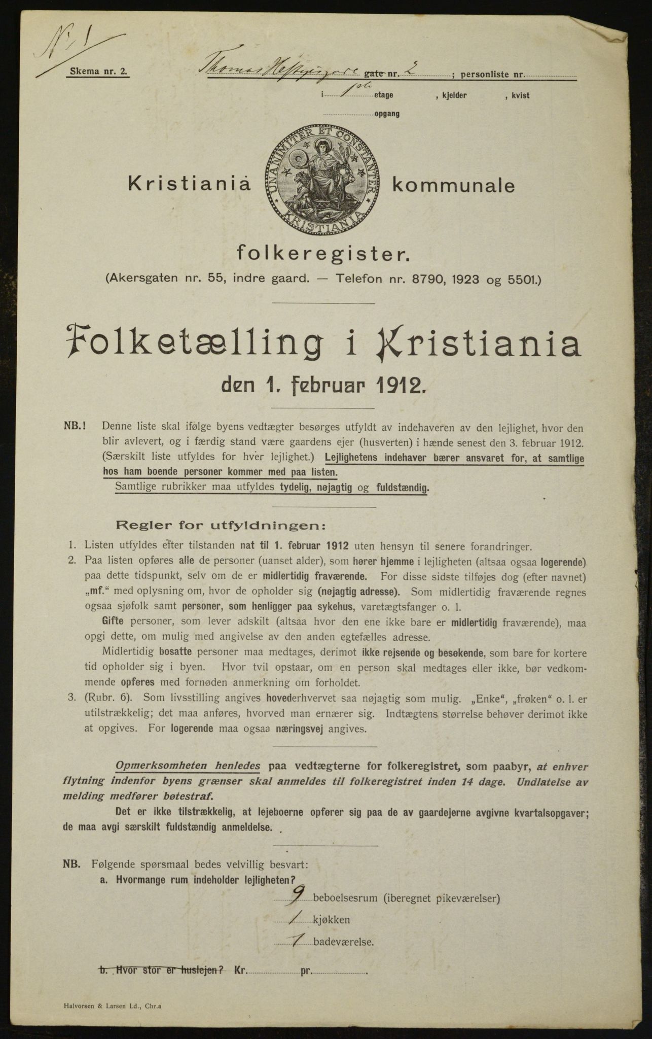 OBA, Kommunal folketelling 1.2.1912 for Kristiania, 1912, s. 108838