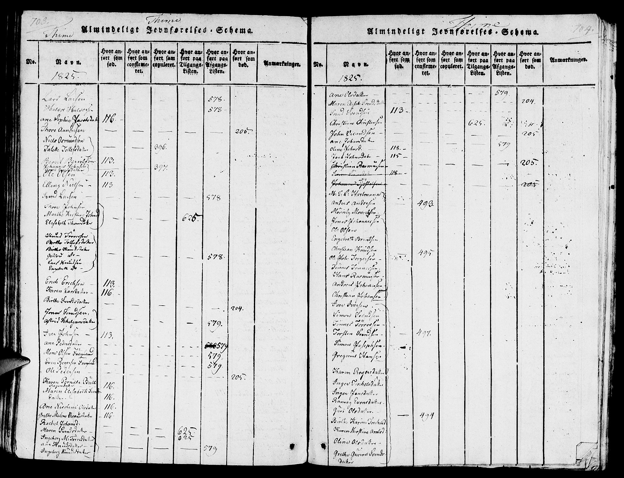 Lye sokneprestkontor, AV/SAST-A-101794/001/30/30BA/L0003: Ministerialbok nr. A 3 /1, 1816-1826, s. 703-704