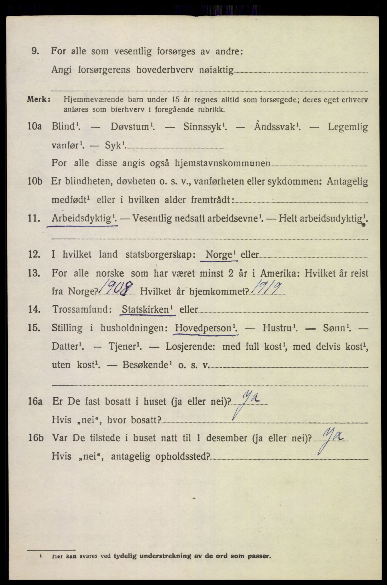 SAK, Folketelling 1920 for 1018 Søgne herred, 1920, s. 1522