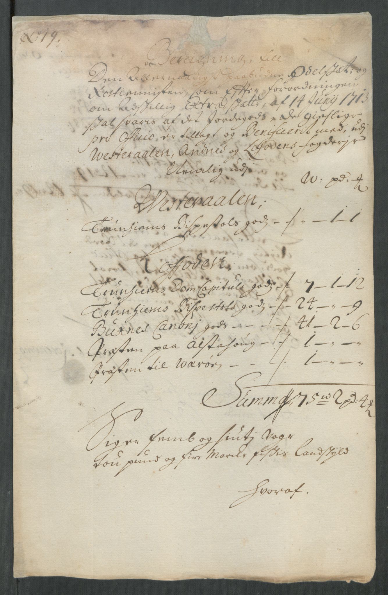 Rentekammeret inntil 1814, Reviderte regnskaper, Fogderegnskap, AV/RA-EA-4092/R67/L4680: Fogderegnskap Vesterålen, Andenes og Lofoten, 1714, s. 124