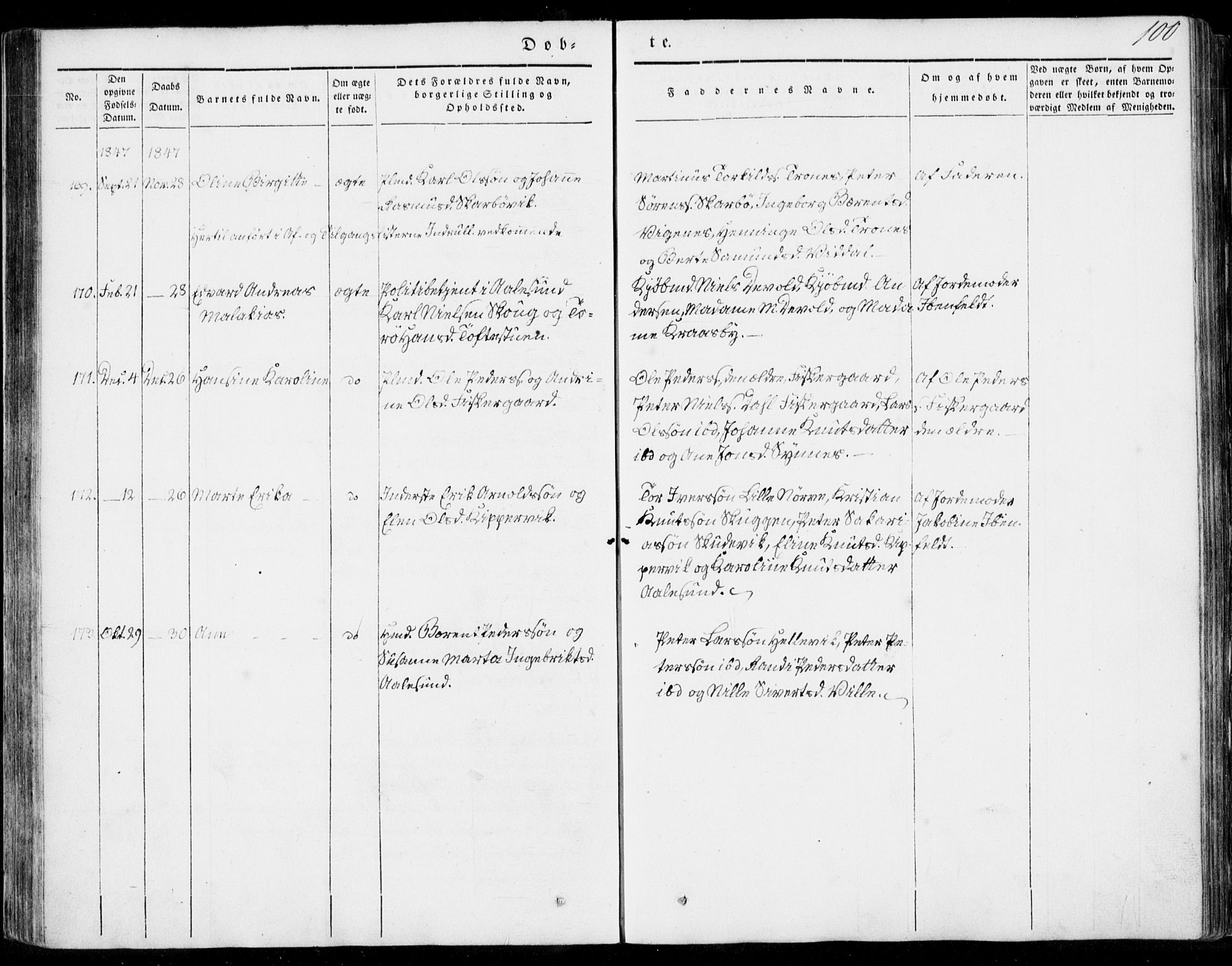 Ministerialprotokoller, klokkerbøker og fødselsregistre - Møre og Romsdal, AV/SAT-A-1454/528/L0396: Ministerialbok nr. 528A07, 1839-1847, s. 100