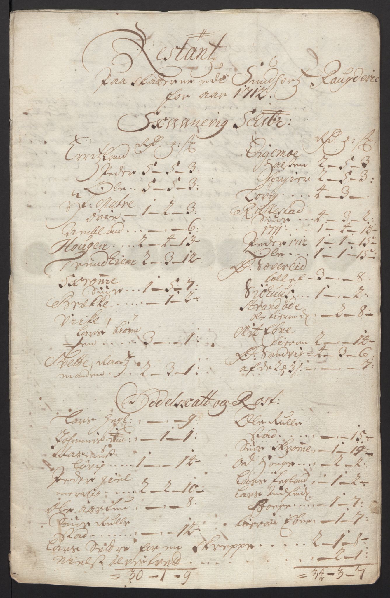 Rentekammeret inntil 1814, Reviderte regnskaper, Fogderegnskap, AV/RA-EA-4092/R48/L2988: Fogderegnskap Sunnhordland og Hardanger, 1712, s. 417