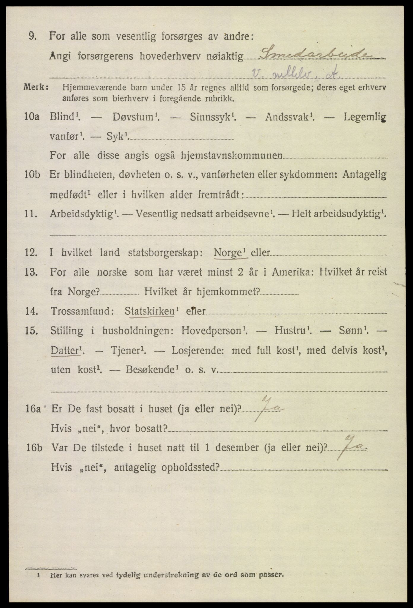 SAK, Folketelling 1920 for 0936 Hornnes herred, 1920, s. 786