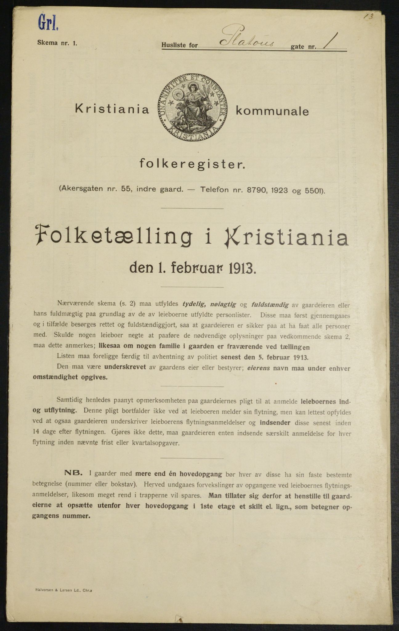 OBA, Kommunal folketelling 1.2.1913 for Kristiania, 1913, s. 80368