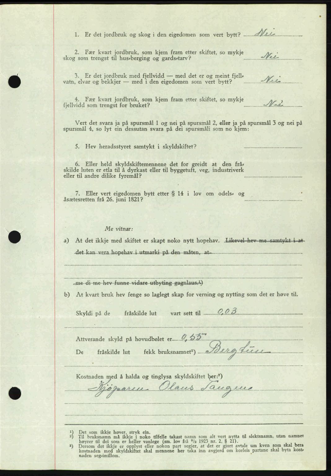 Romsdal sorenskriveri, AV/SAT-A-4149/1/2/2C: Pantebok nr. A21, 1946-1946, Dagboknr: 2224/1946