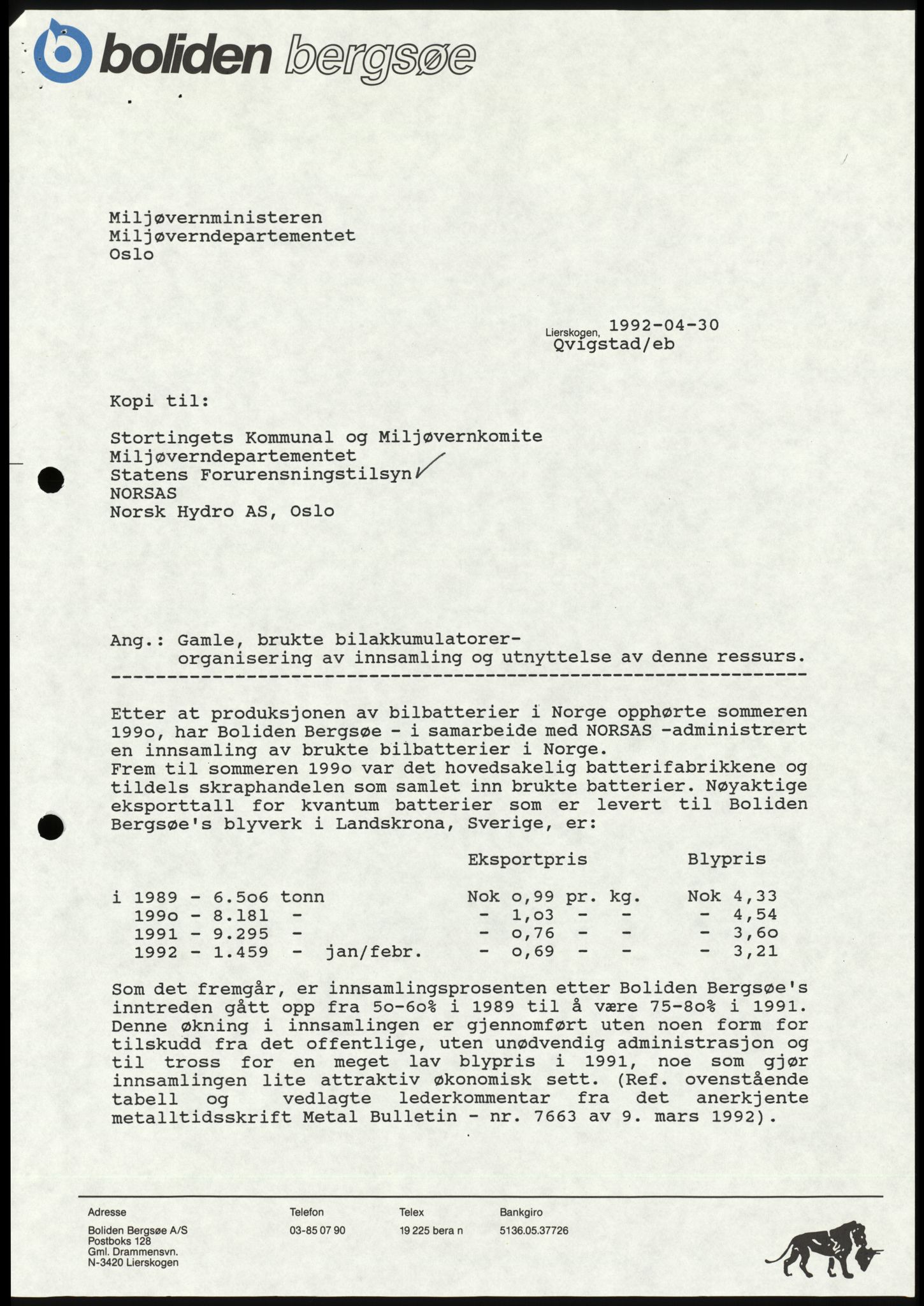 Statens forurensningstilsyn, hovedkontoret, AV/RA-S-4136/1/D/Da/L1572: Kommunalt avløpsvann, slam og avfall, vannforsyning, analyse, akvakultur og produktkontroll, 1988-1993