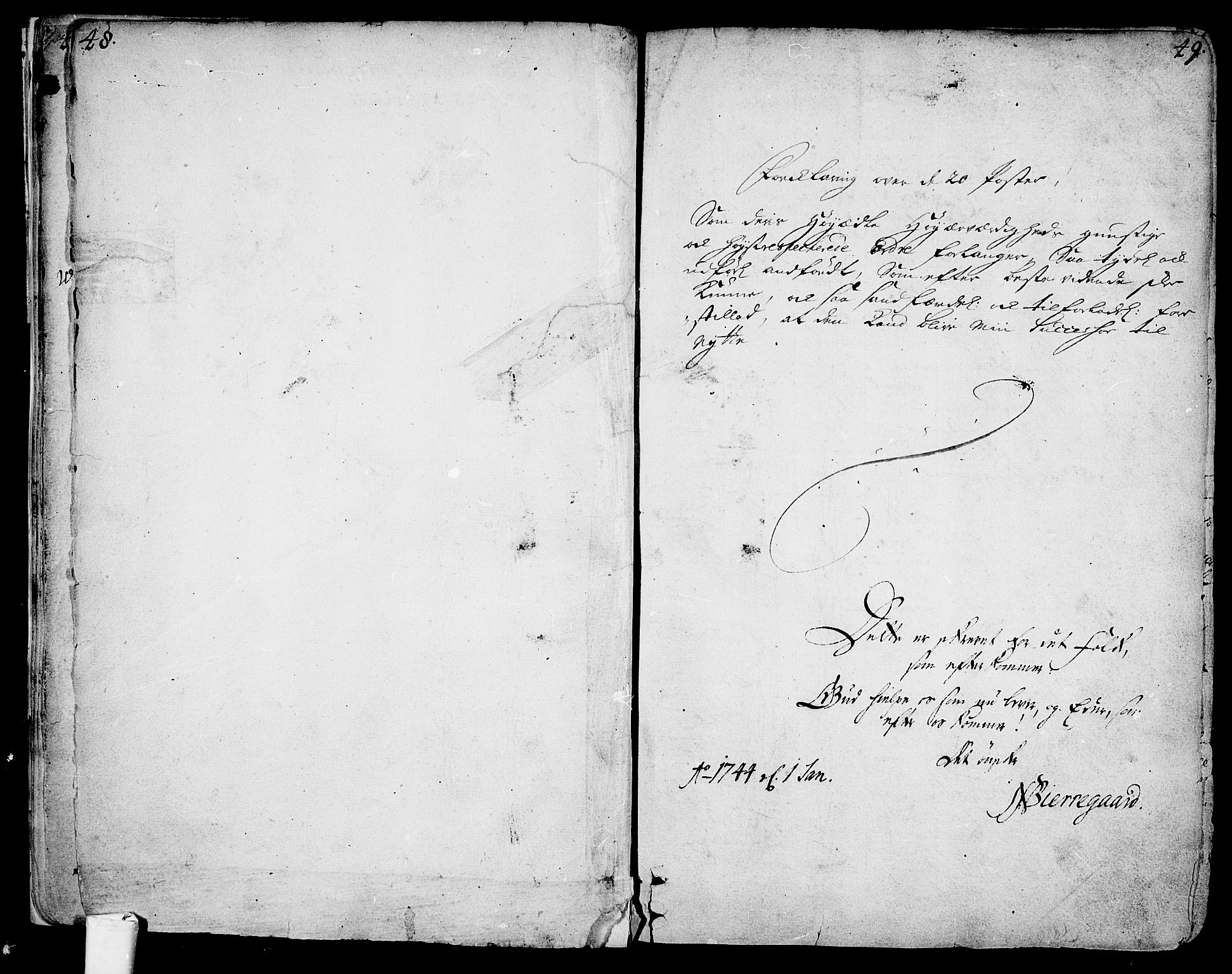 Lardal kirkebøker, AV/SAKO-A-350/F/Fa/L0002: Ministerialbok nr. I 2, 1706-1709, s. 48-49
