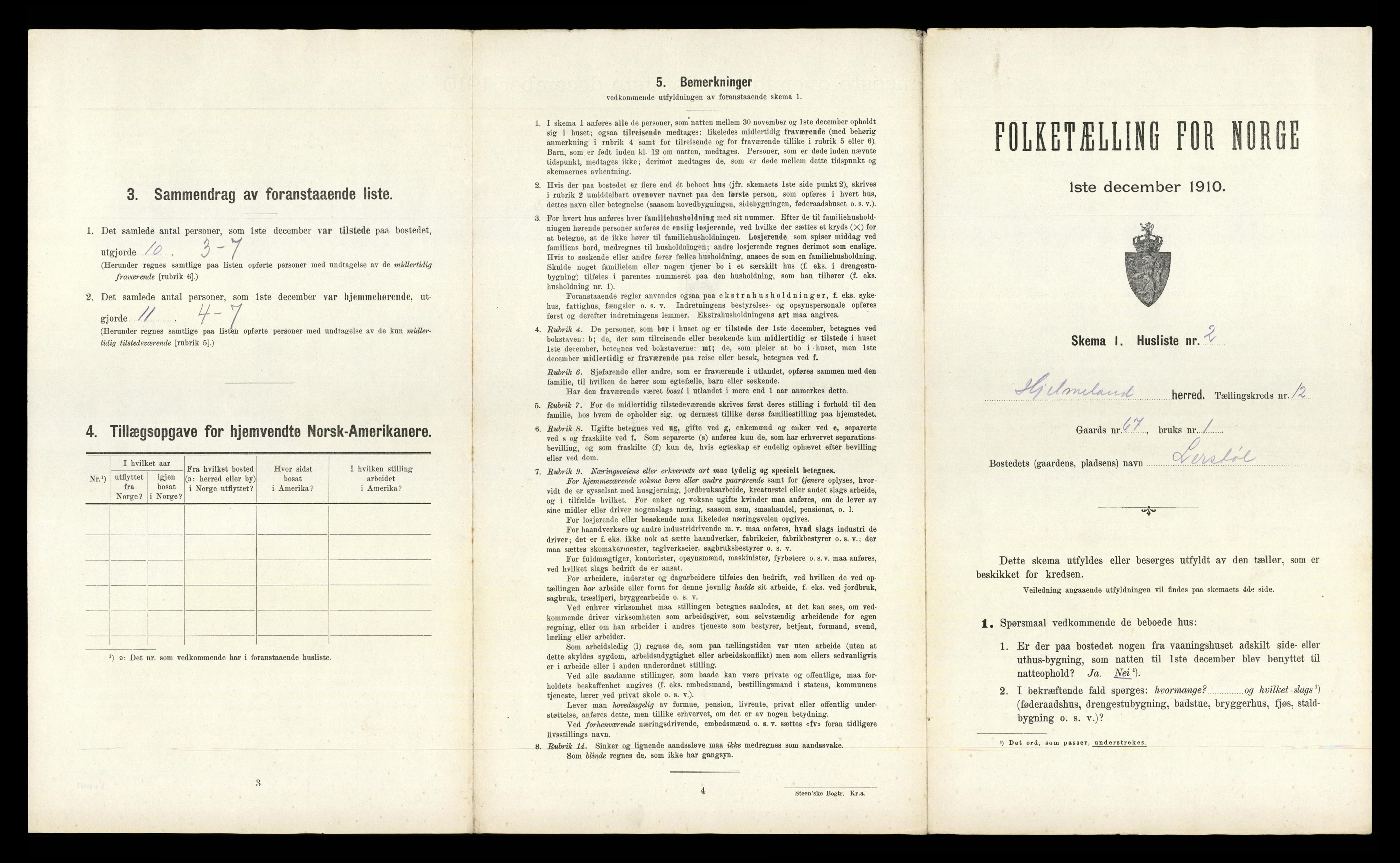 RA, Folketelling 1910 for 1133 Hjelmeland herred, 1910, s. 722