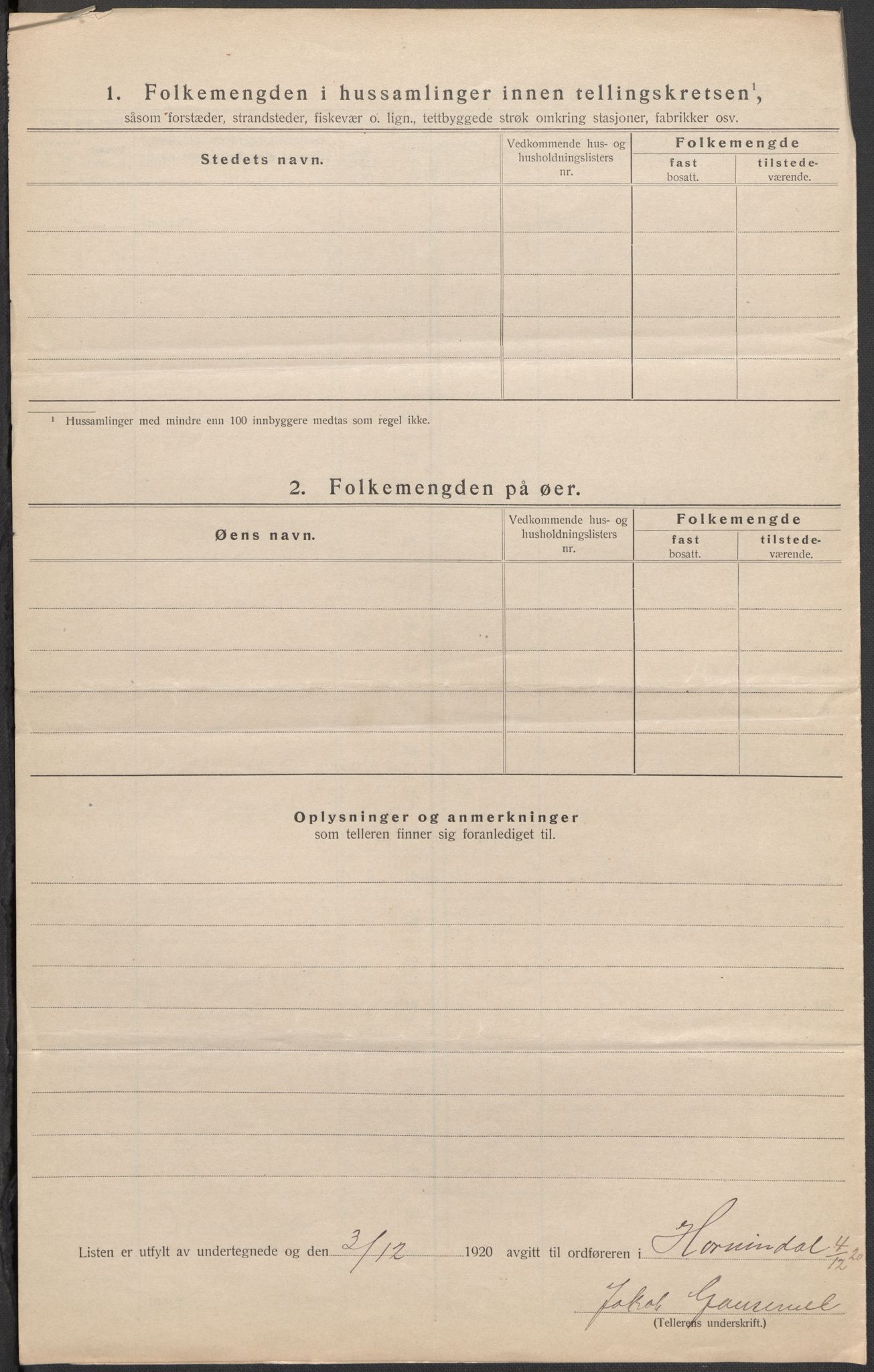 SAB, Folketelling 1920 for 1444 Hornindal herred, 1920, s. 15