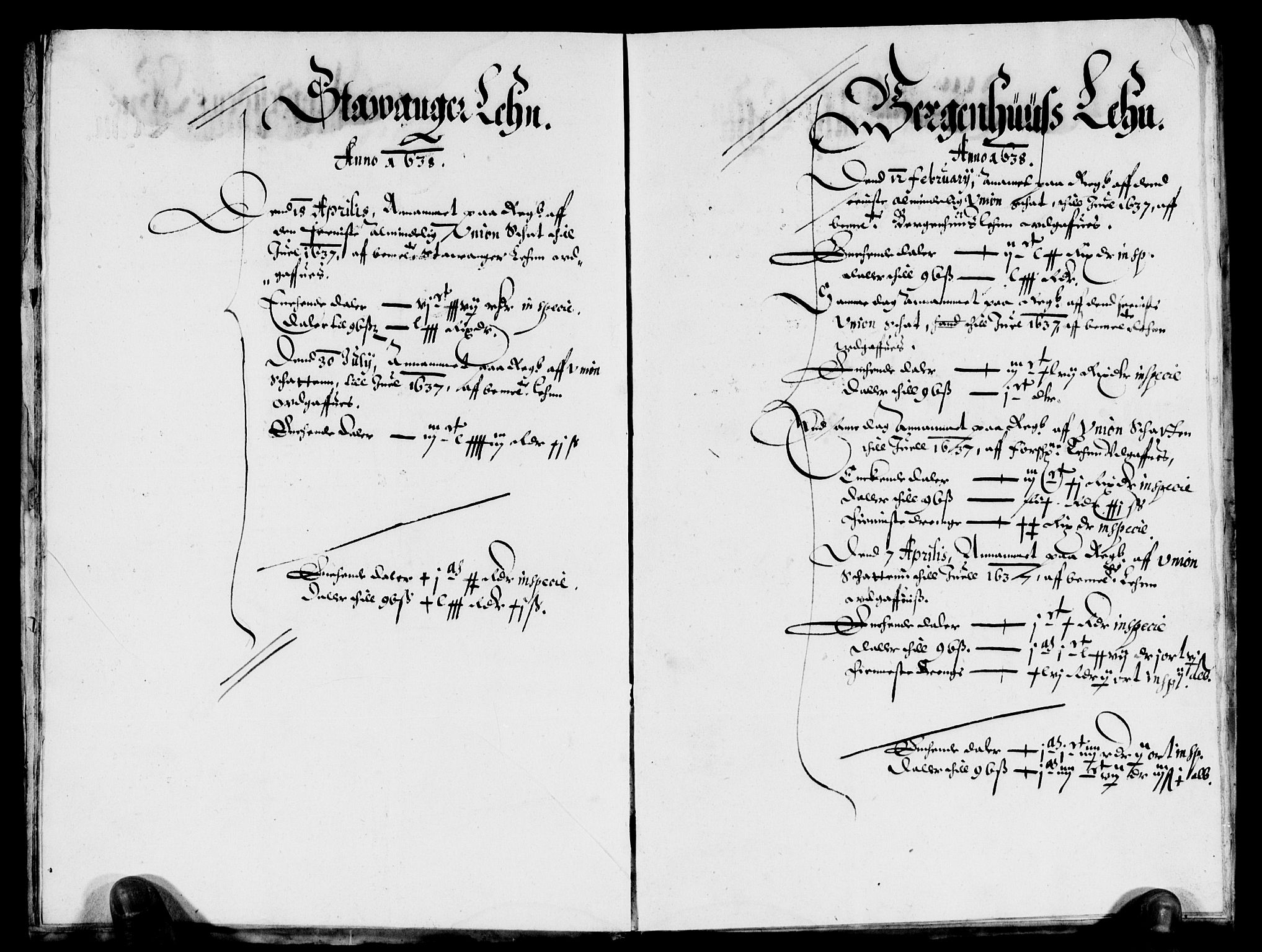 Rentekammeret inntil 1814, Reviderte regnskaper, Lensregnskaper, AV/RA-EA-5023/R/Rb/Rba/L0135: Akershus len, 1637-1638