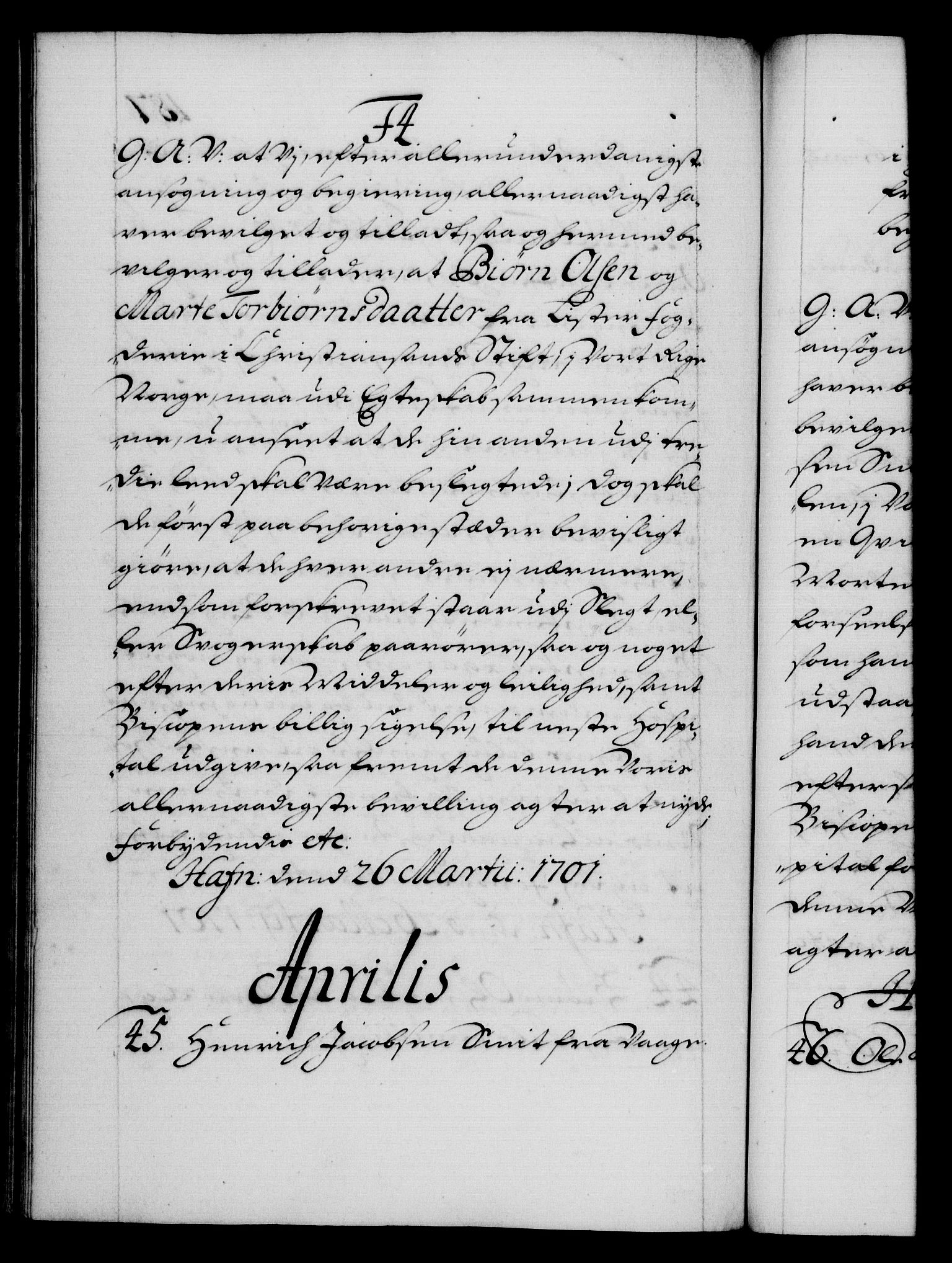 Danske Kanselli 1572-1799, AV/RA-EA-3023/F/Fc/Fca/Fcaa/L0018: Norske registre, 1699-1703, s. 187b