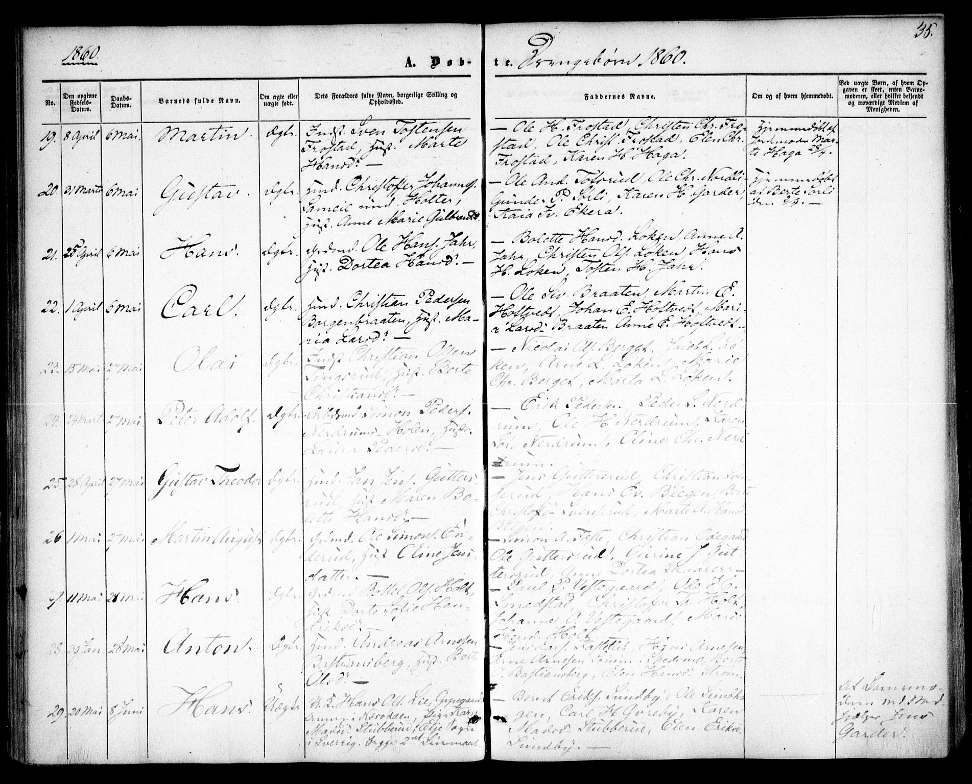 Fet prestekontor Kirkebøker, AV/SAO-A-10370a/F/Fa/L0011: Ministerialbok nr. I 11, 1857-1866, s. 35