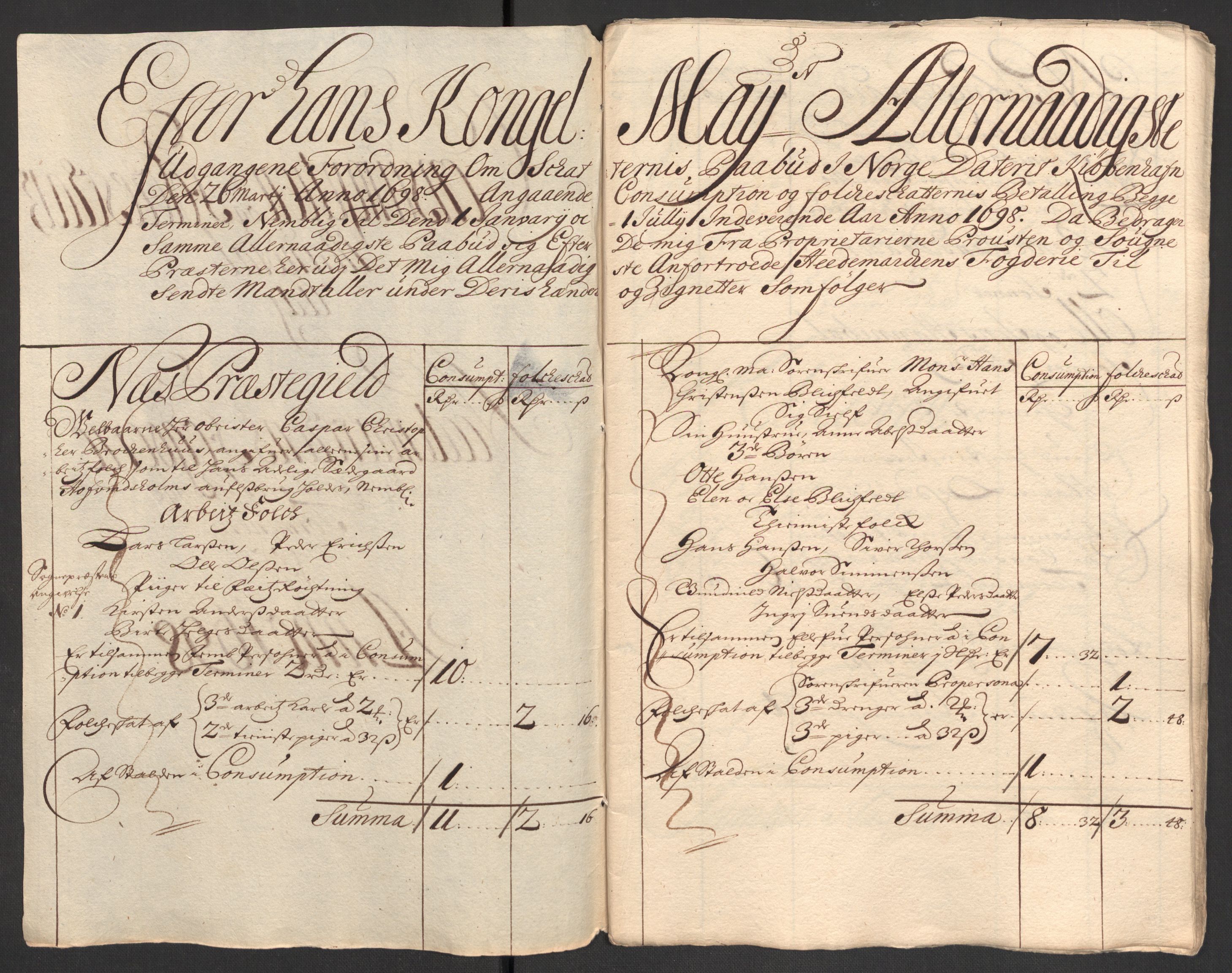 Rentekammeret inntil 1814, Reviderte regnskaper, Fogderegnskap, AV/RA-EA-4092/R16/L1037: Fogderegnskap Hedmark, 1697-1698, s. 387