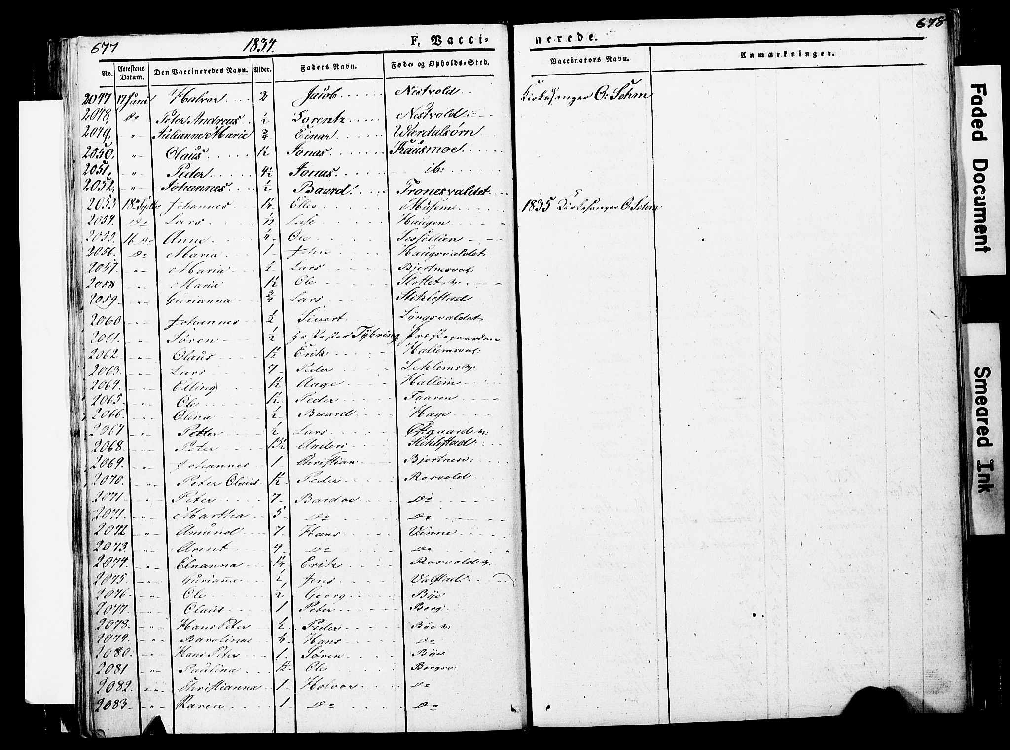 Ministerialprotokoller, klokkerbøker og fødselsregistre - Nord-Trøndelag, SAT/A-1458/723/L0243: Ministerialbok nr. 723A12, 1822-1851, s. 677-678