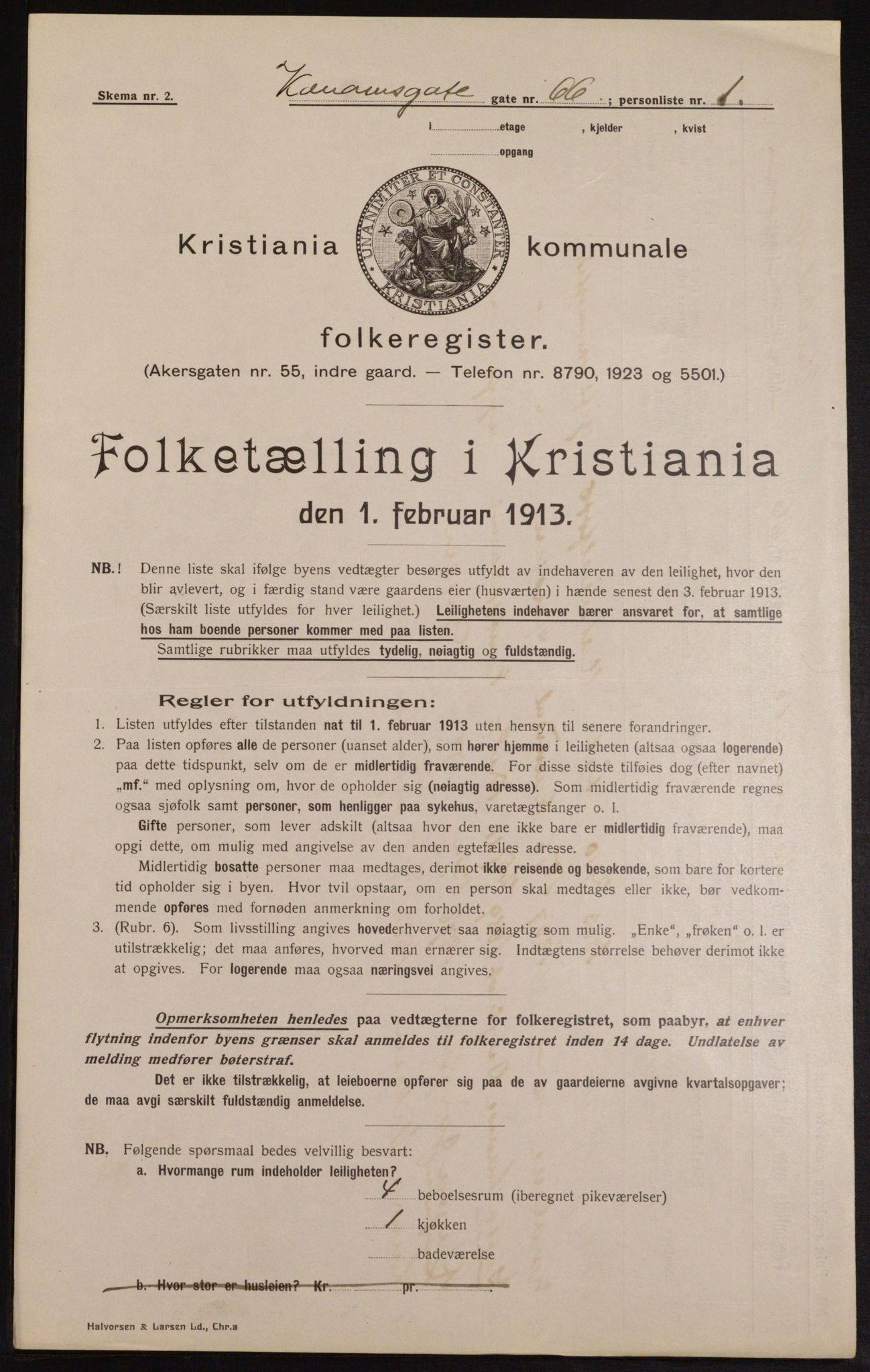 OBA, Kommunal folketelling 1.2.1913 for Kristiania, 1913, s. 53136