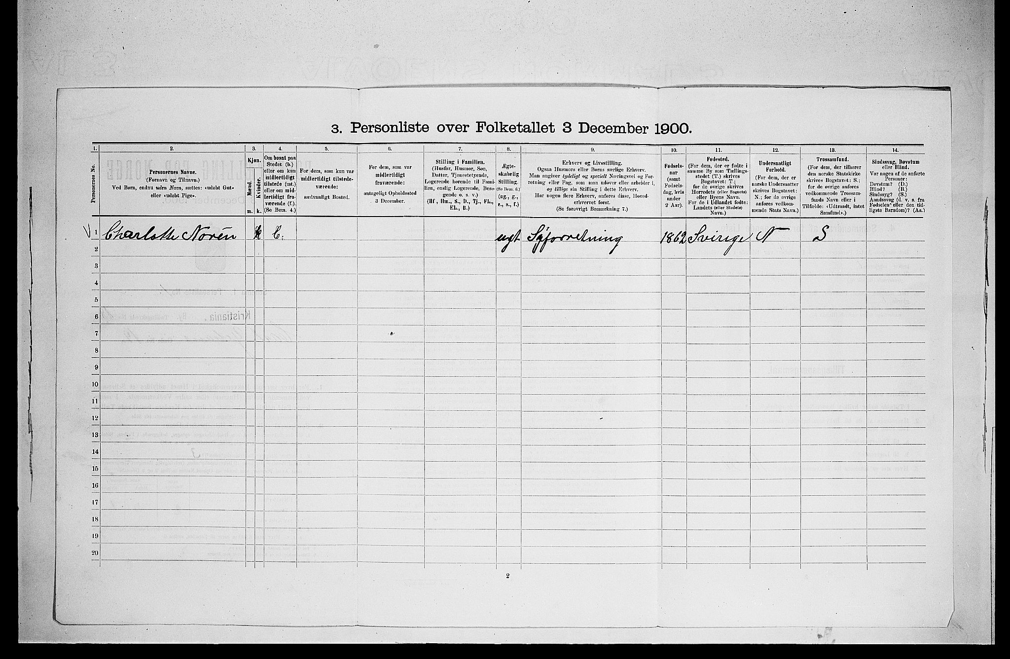 SAO, Folketelling 1900 for 0301 Kristiania kjøpstad, 1900, s. 11419