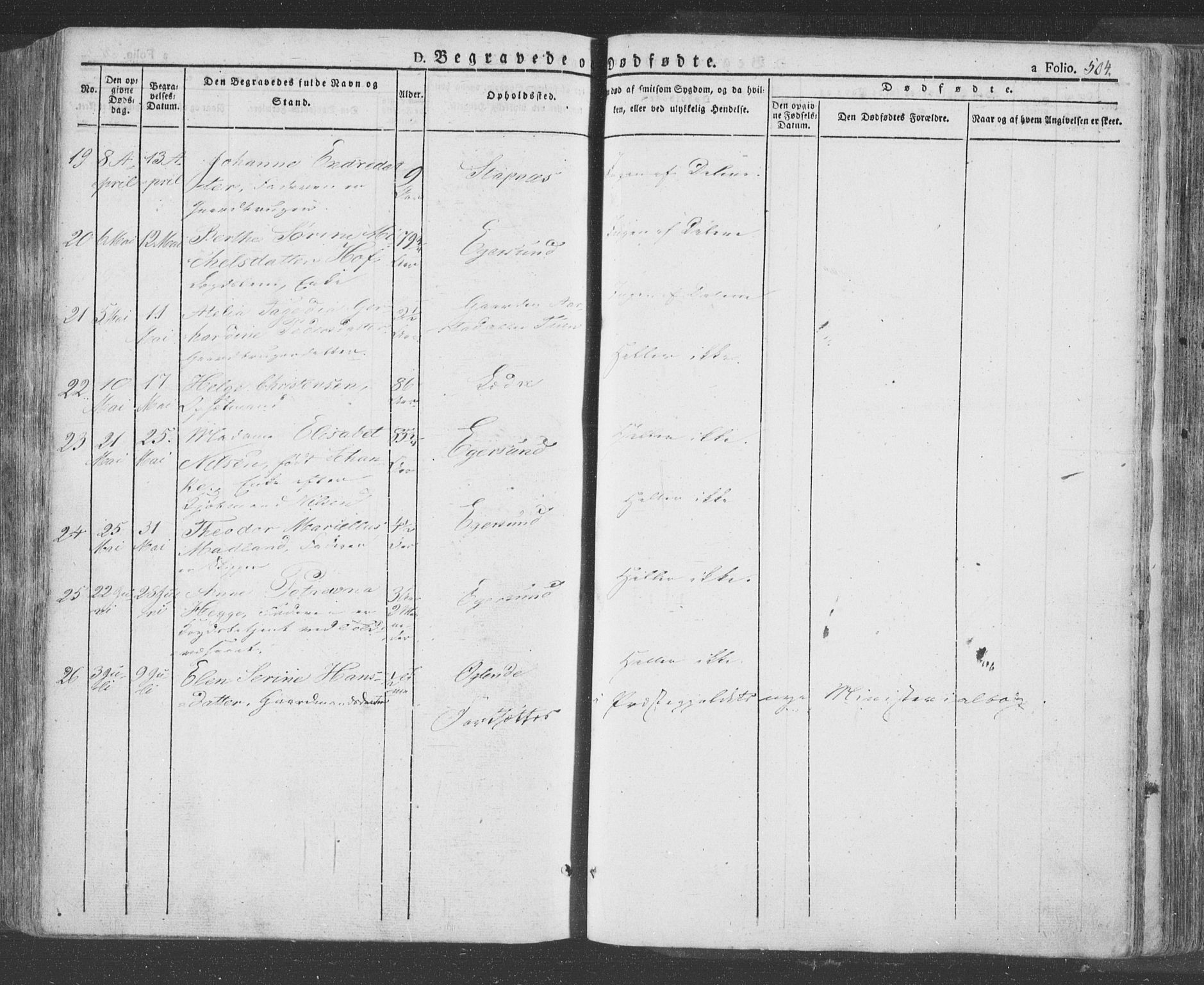 Eigersund sokneprestkontor, AV/SAST-A-101807/S08/L0009: Ministerialbok nr. A 9, 1827-1850, s. 504
