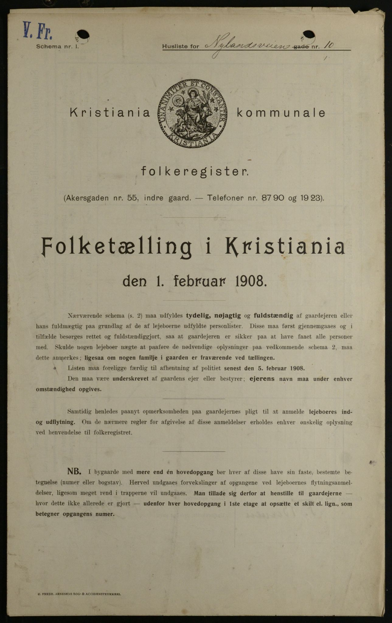 OBA, Kommunal folketelling 1.2.1908 for Kristiania kjøpstad, 1908, s. 66531