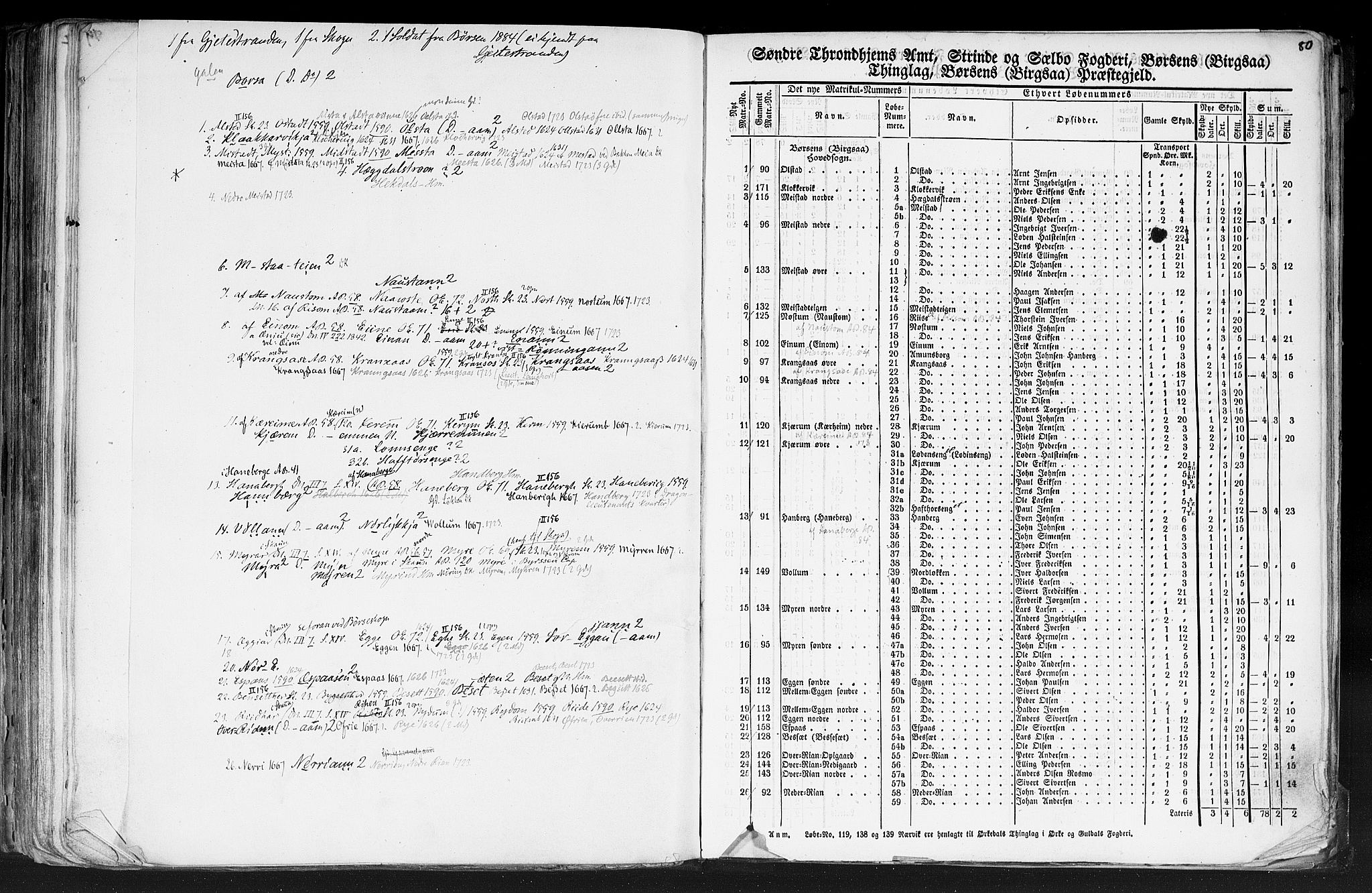 Rygh, RA/PA-0034/F/Fb/L0014: Matrikkelen for 1838 - Søndre Trondhjems amt (Sør-Trøndelag fylke), 1838, s. 80a