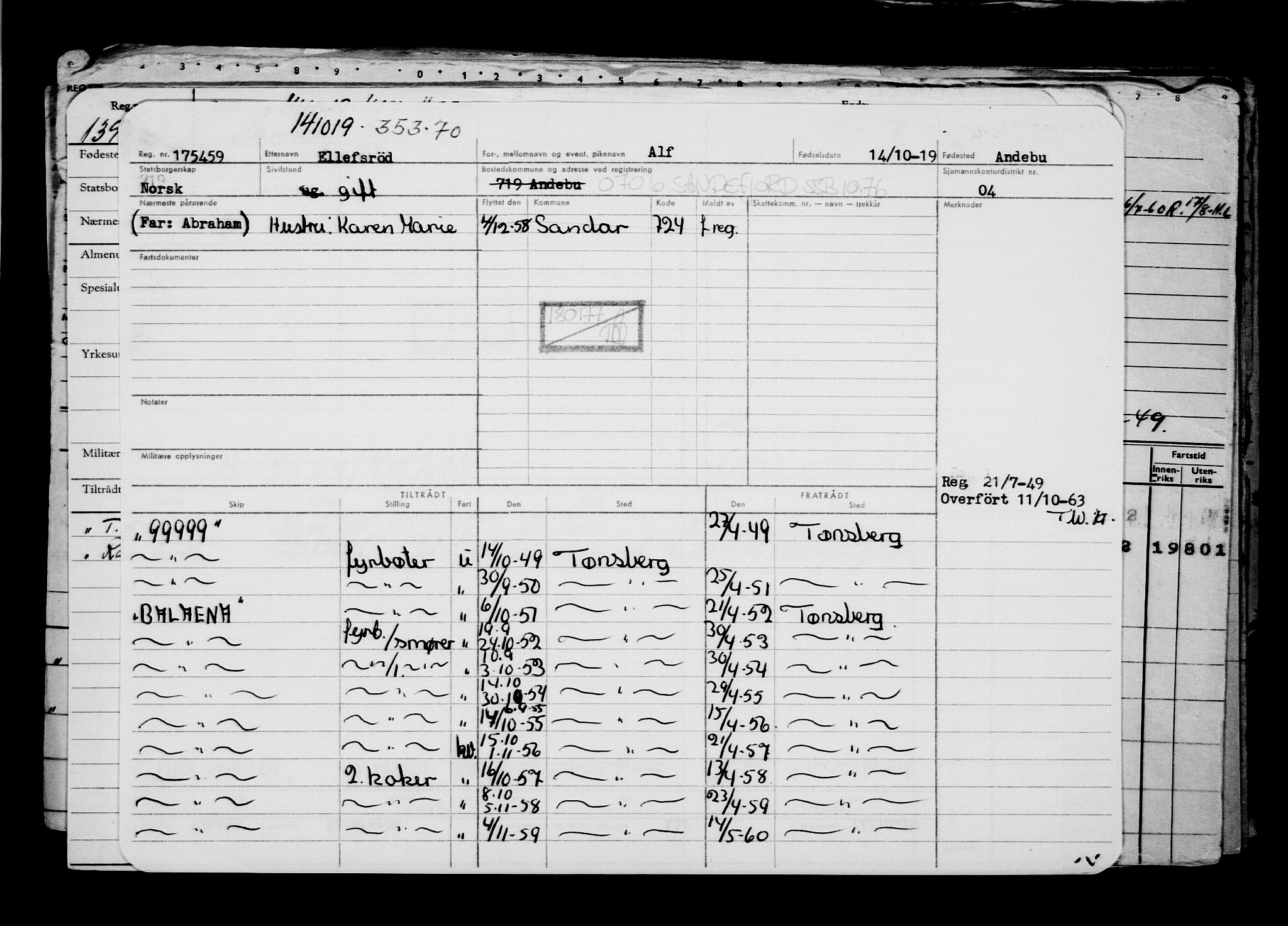 Direktoratet for sjømenn, AV/RA-S-3545/G/Gb/L0172: Hovedkort, 1919, s. 665