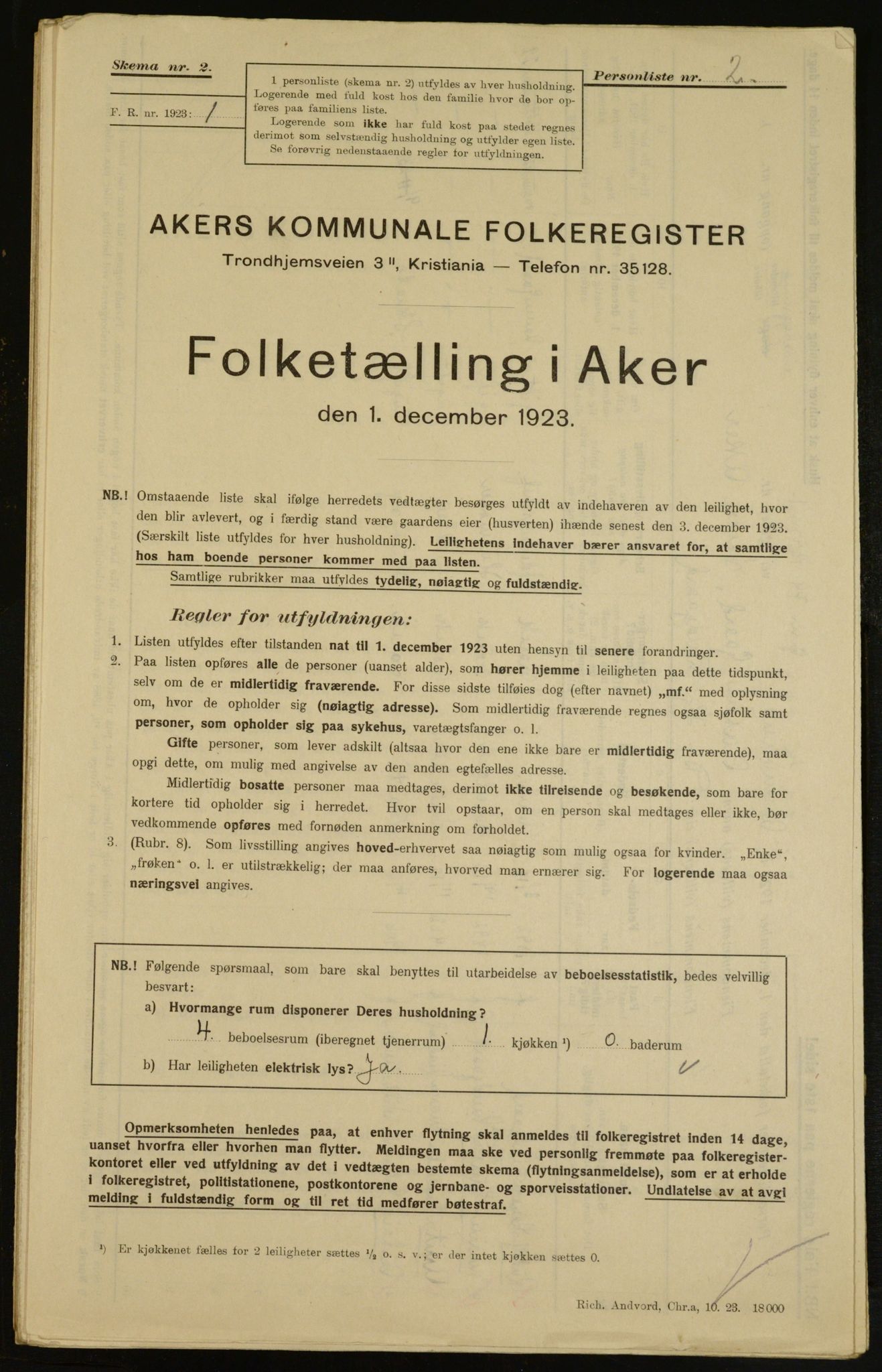 , Kommunal folketelling 1.12.1923 for Aker, 1923, s. 7393