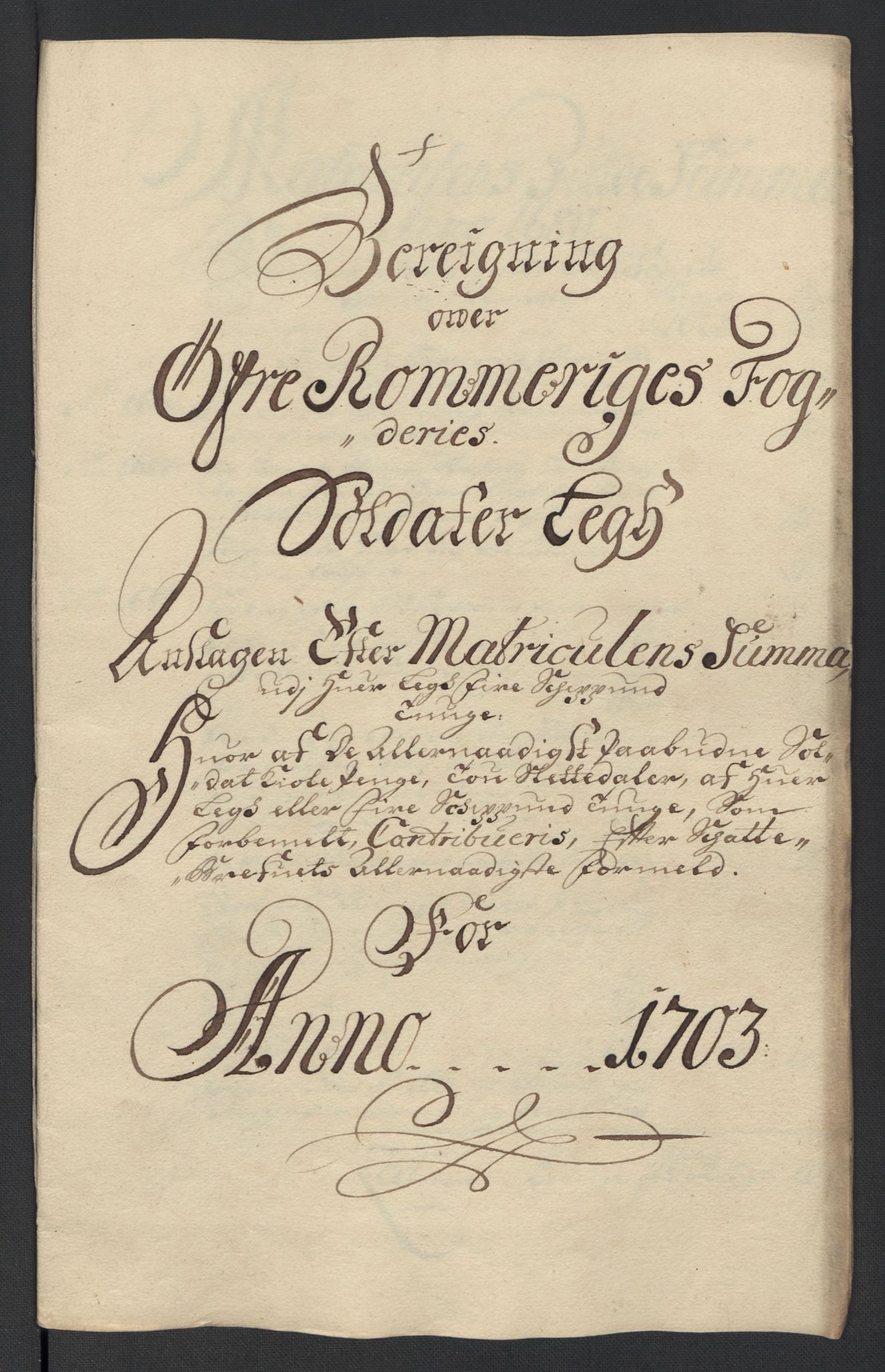 Rentekammeret inntil 1814, Reviderte regnskaper, Fogderegnskap, RA/EA-4092/R12/L0716: Fogderegnskap Øvre Romerike, 1703, s. 240