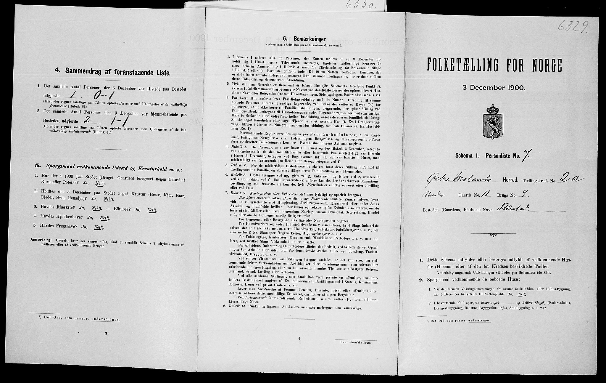 SAK, Folketelling 1900 for 0918 Austre Moland herred, 1900, s. 222