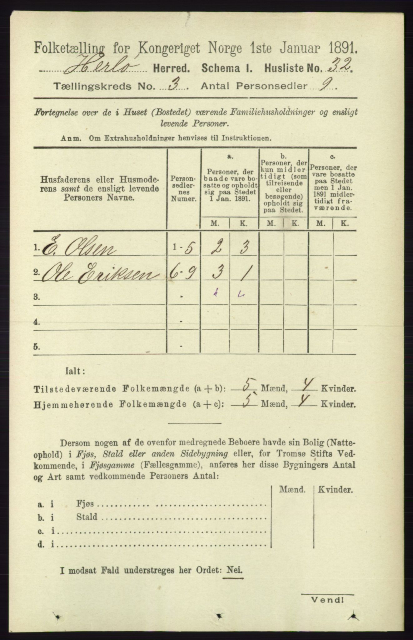 RA, Folketelling 1891 for 1258 Herdla herred, 1891, s. 1050