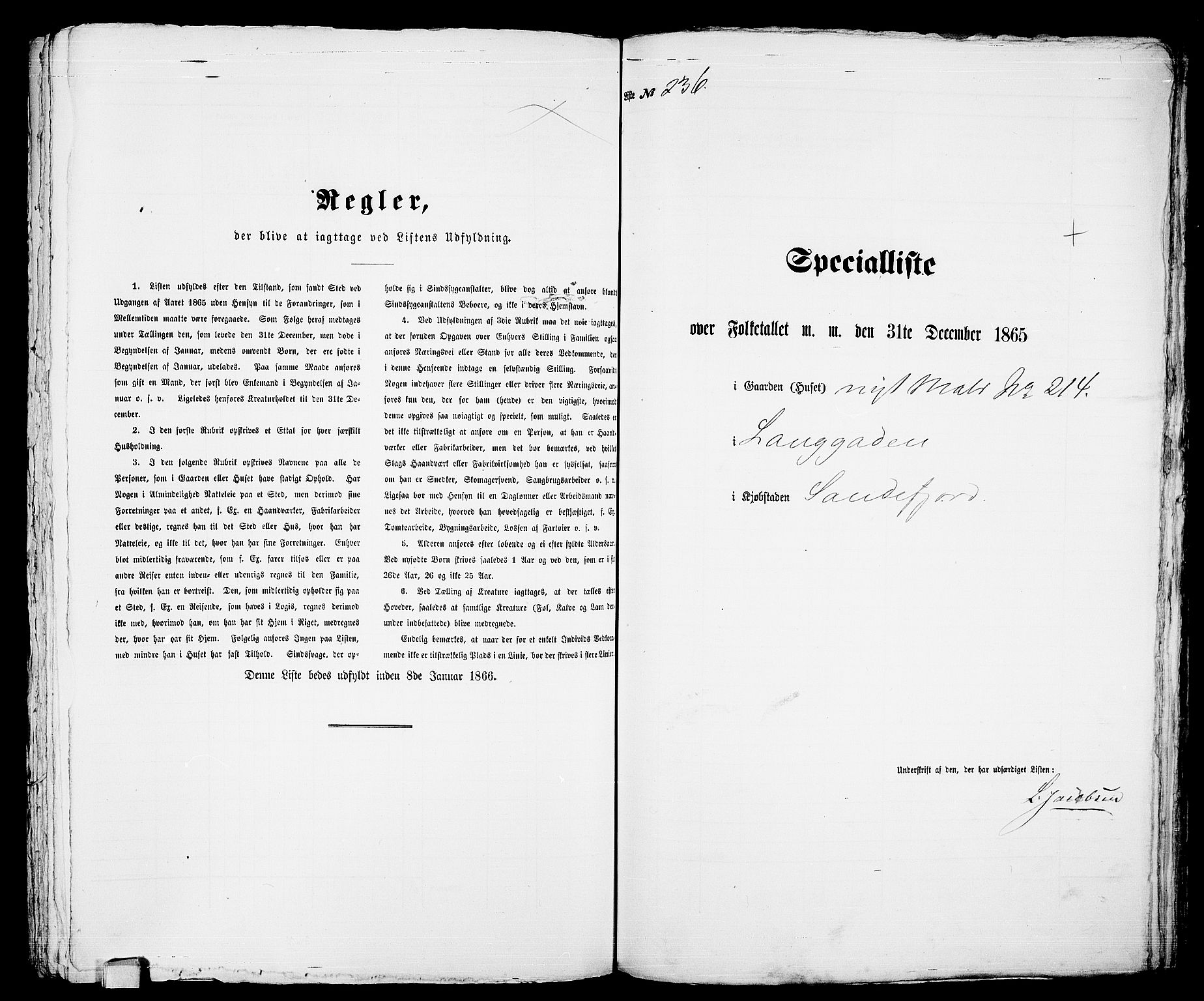 RA, Folketelling 1865 for 0706B Sandeherred prestegjeld, Sandefjord kjøpstad, 1865, s. 481