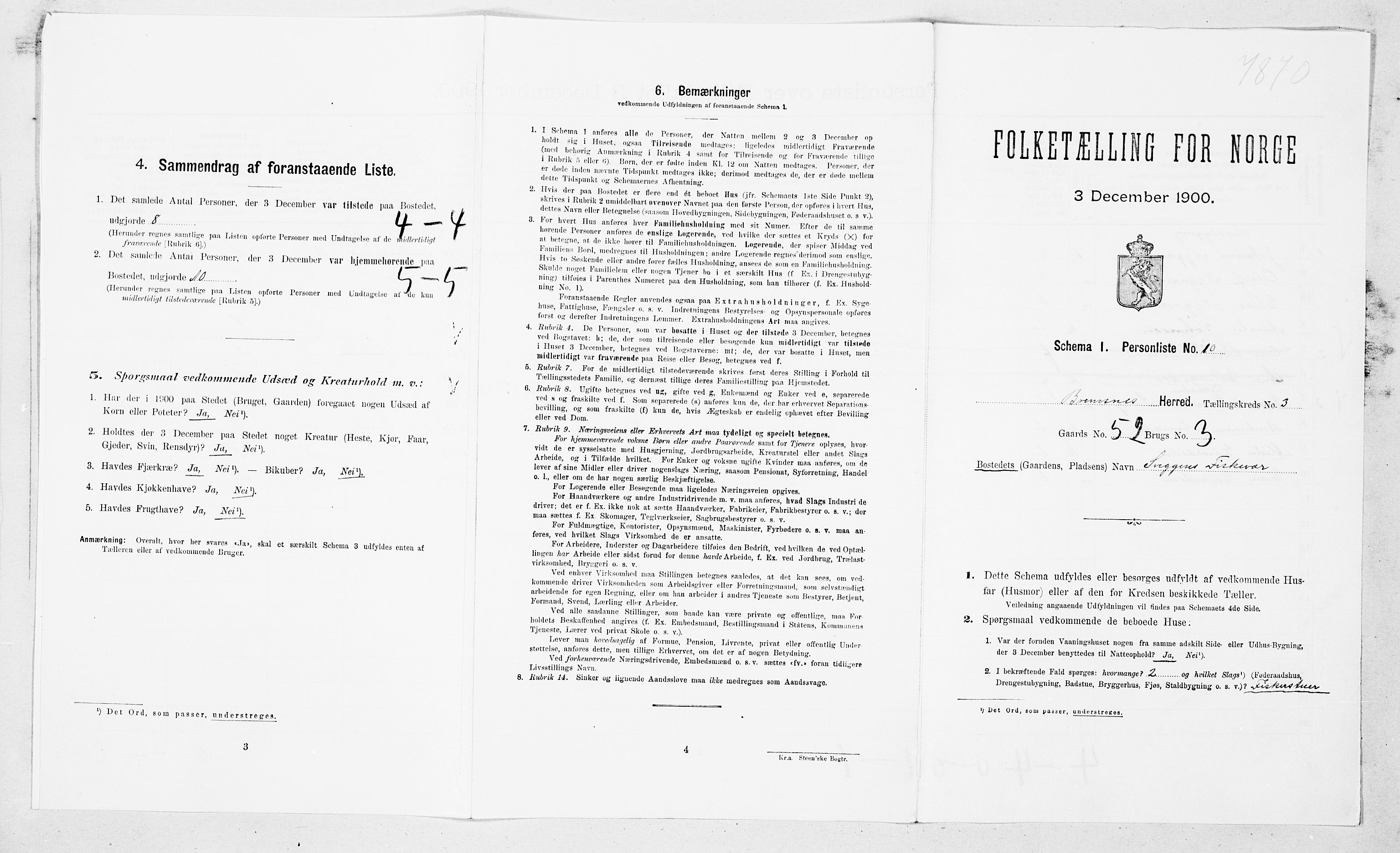 SAT, Folketelling 1900 for 1554 Bremsnes herred, 1900, s. 327