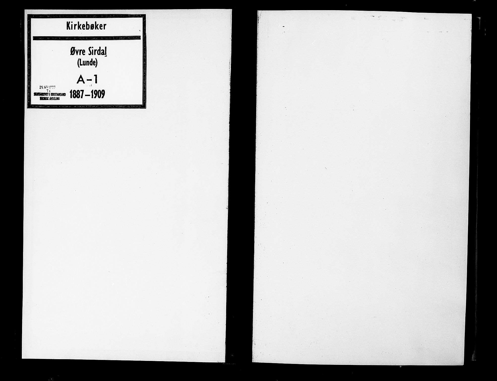 Sirdal sokneprestkontor, AV/SAK-1111-0036/F/Fa/Faa/L0001: Ministerialbok nr. A 1, 1887-1910