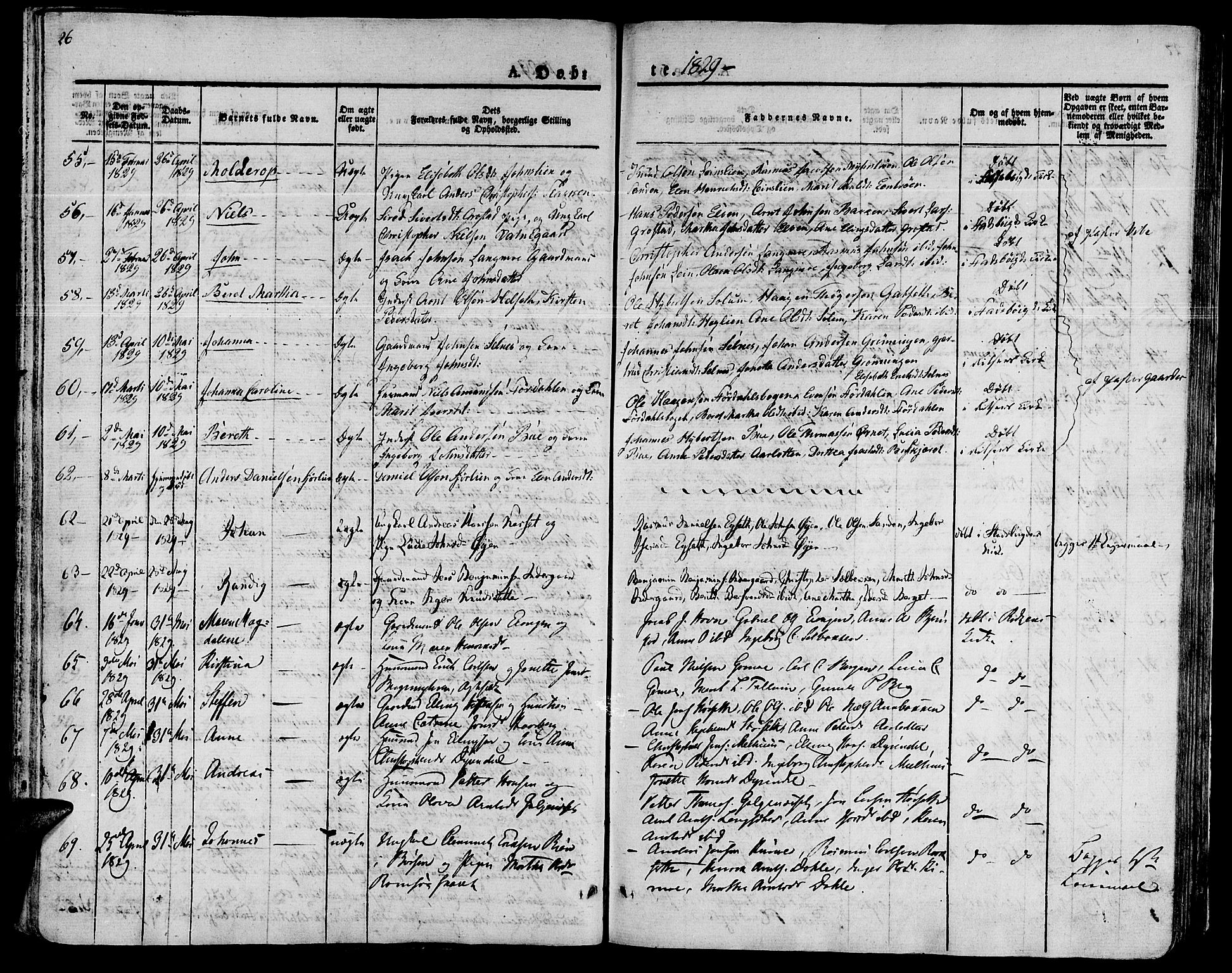 Ministerialprotokoller, klokkerbøker og fødselsregistre - Sør-Trøndelag, SAT/A-1456/646/L0609: Ministerialbok nr. 646A07, 1826-1838, s. 26