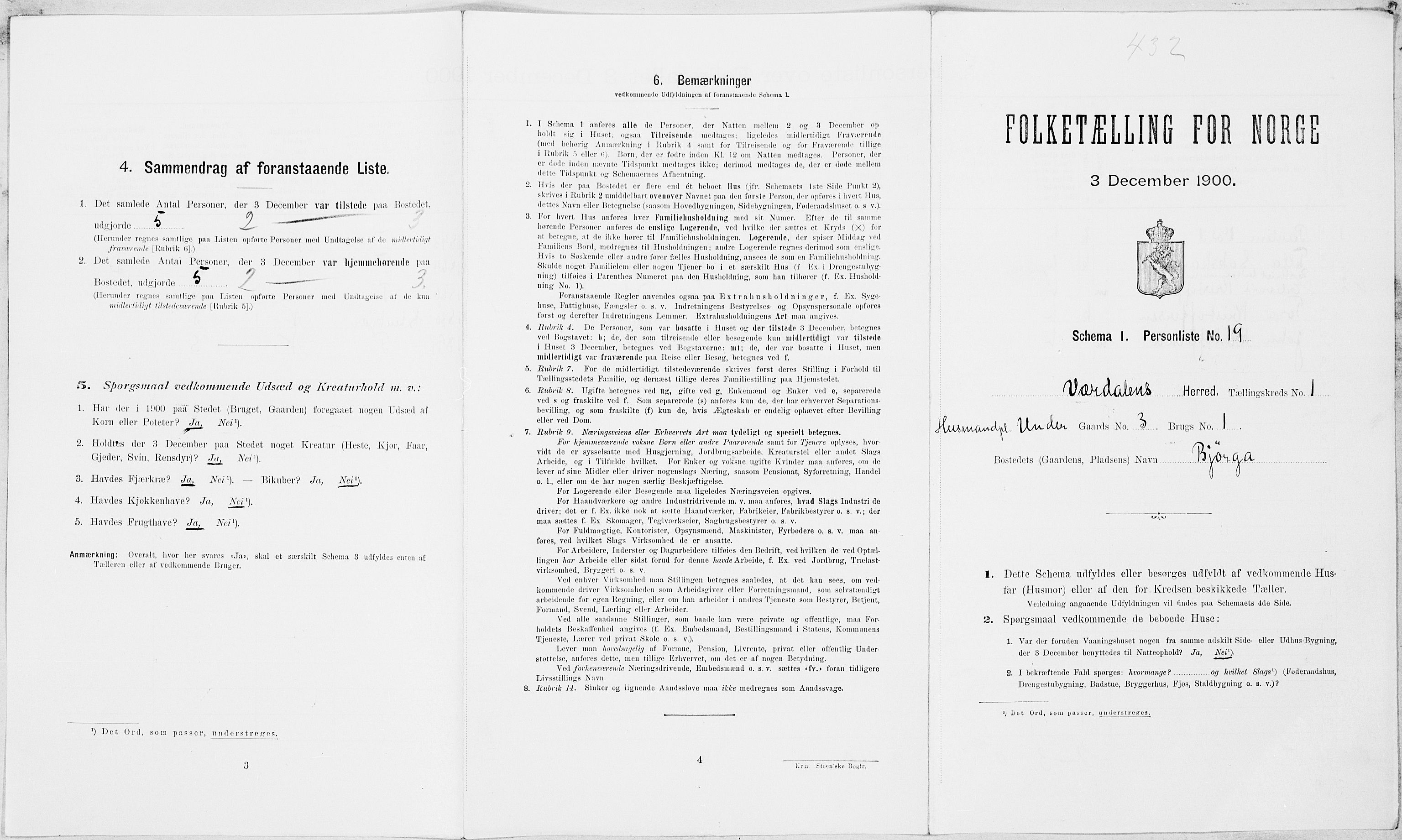 SAT, Folketelling 1900 for 1721 Verdal herred, 1900, s. 183