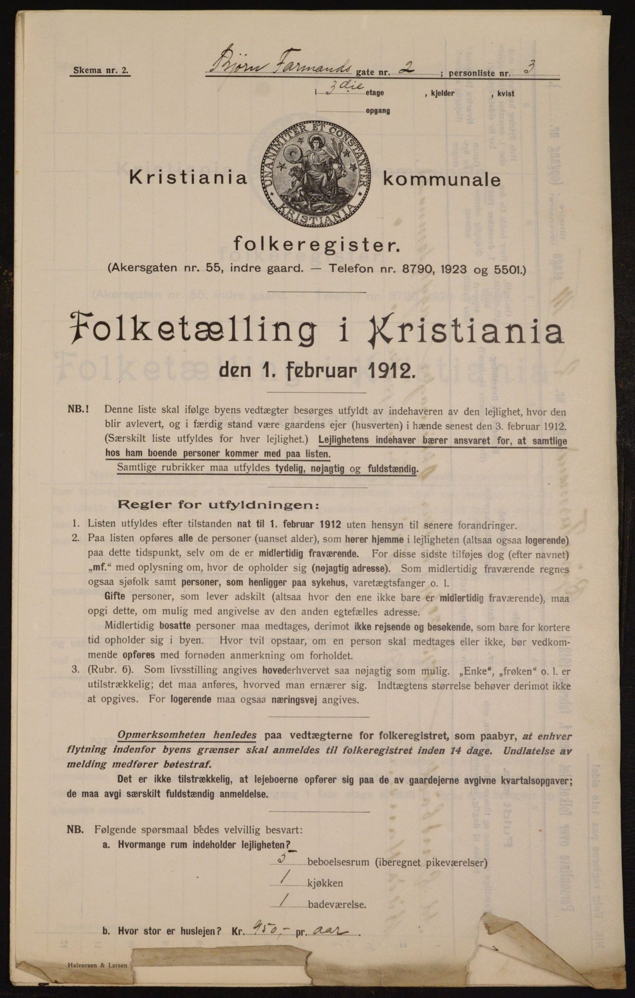 OBA, Kommunal folketelling 1.2.1912 for Kristiania, 1912, s. 6452