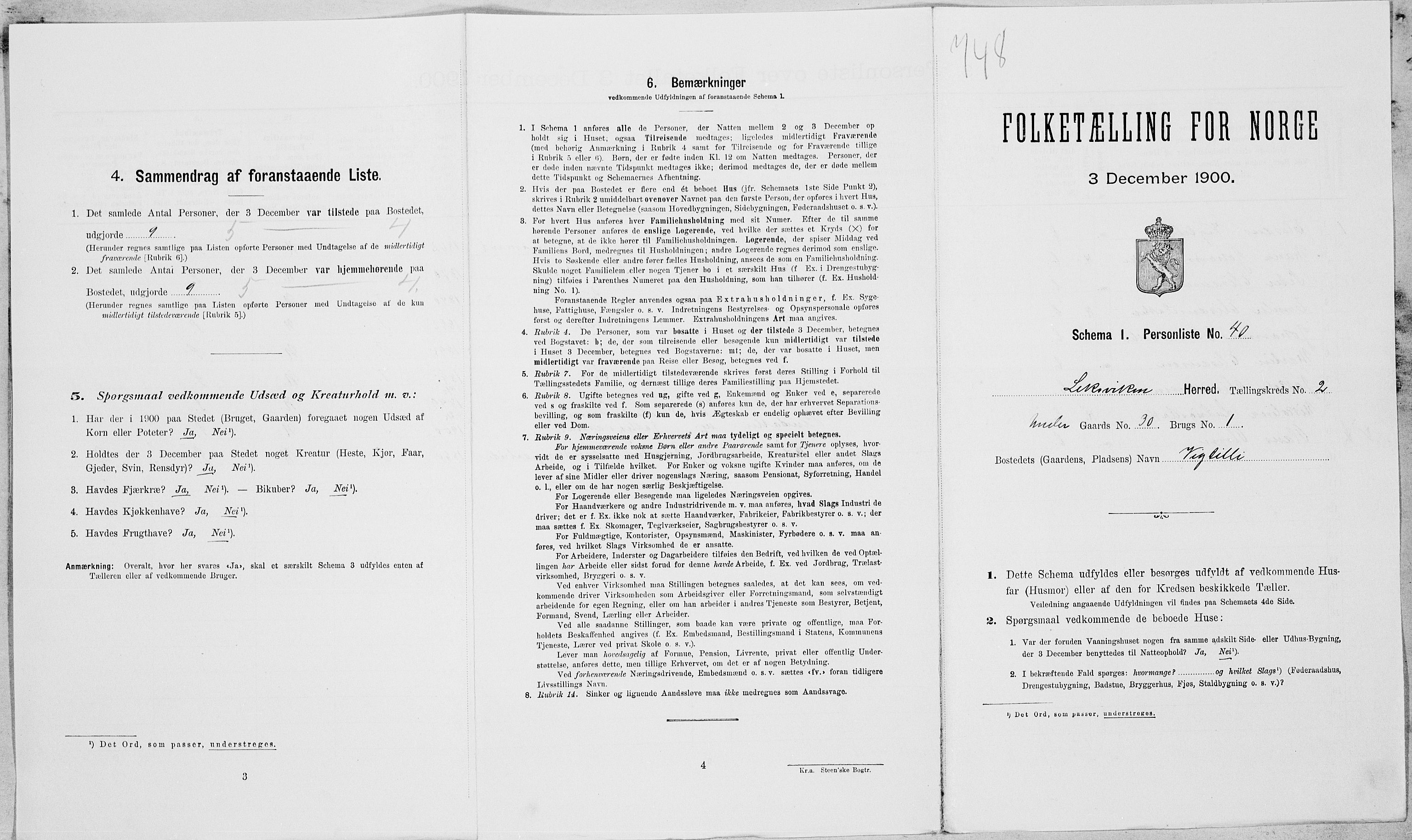 SAT, Folketelling 1900 for 1718 Leksvik herred, 1900, s. 238