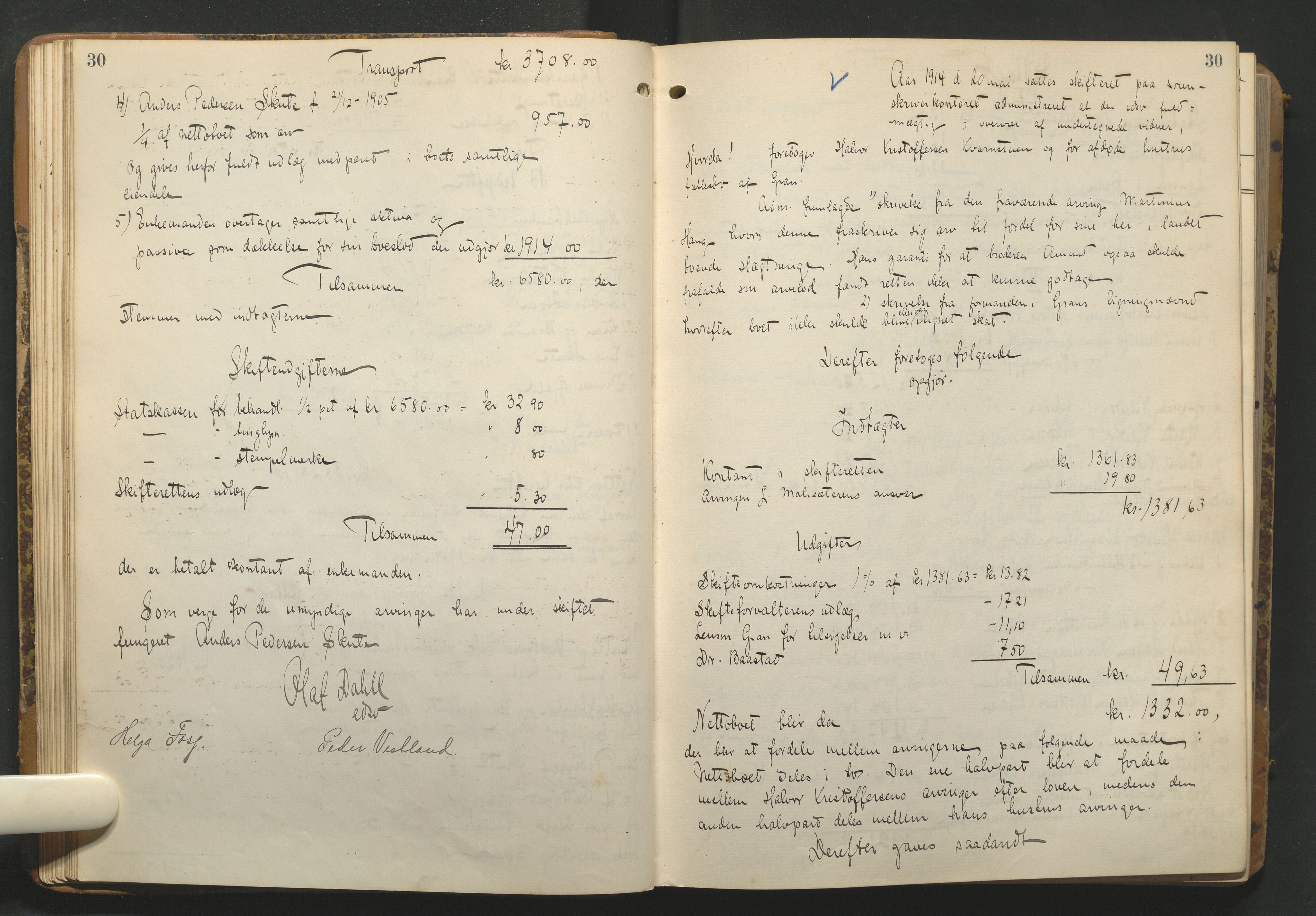 Hadeland og Land tingrett, AV/SAH-TING-010/J/Jd/L0005: Skifteutlodningsprotokoll, 1913-1924, s. 29