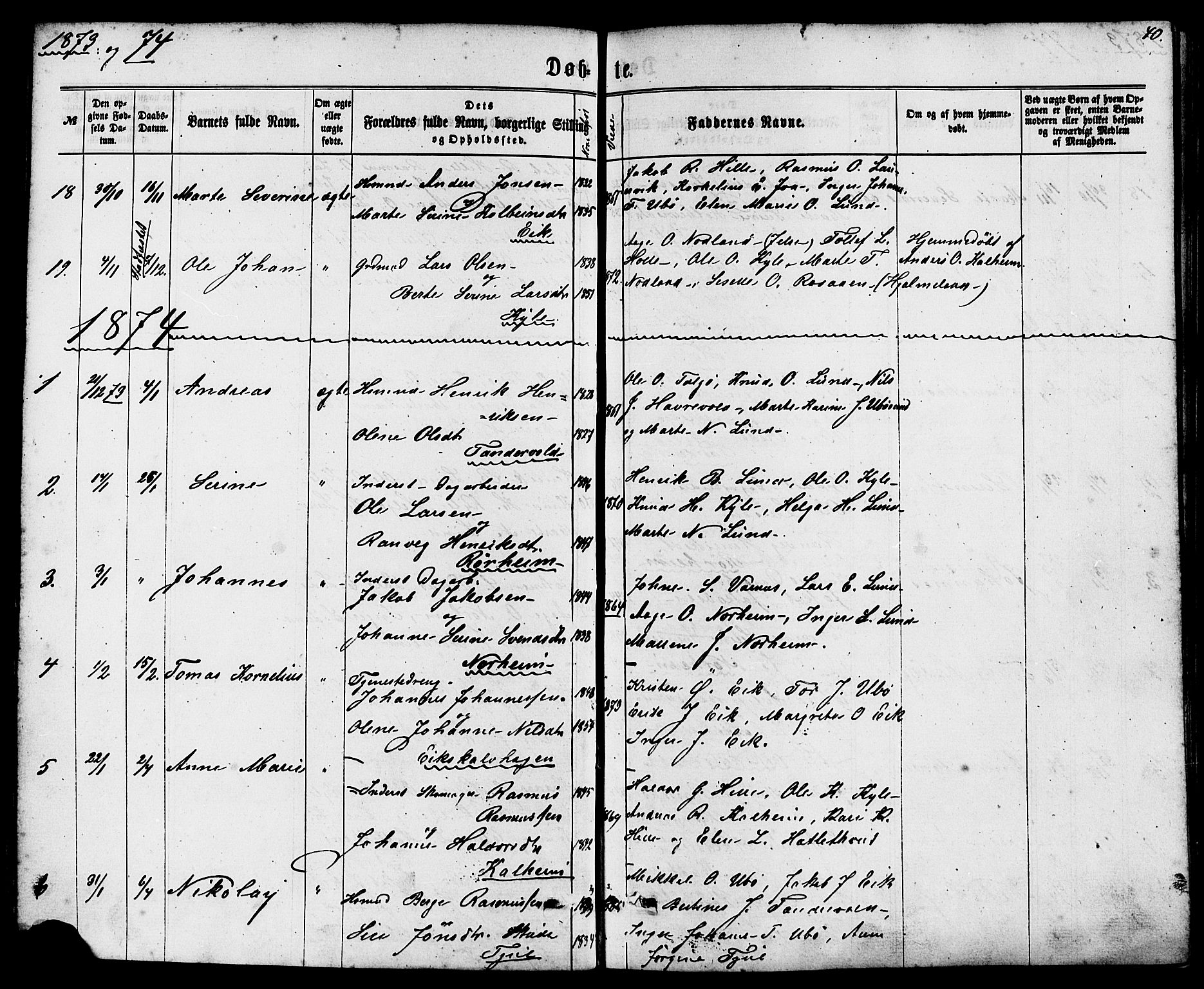 Nedstrand sokneprestkontor, AV/SAST-A-101841/01/IV: Ministerialbok nr. A 10, 1861-1887, s. 40