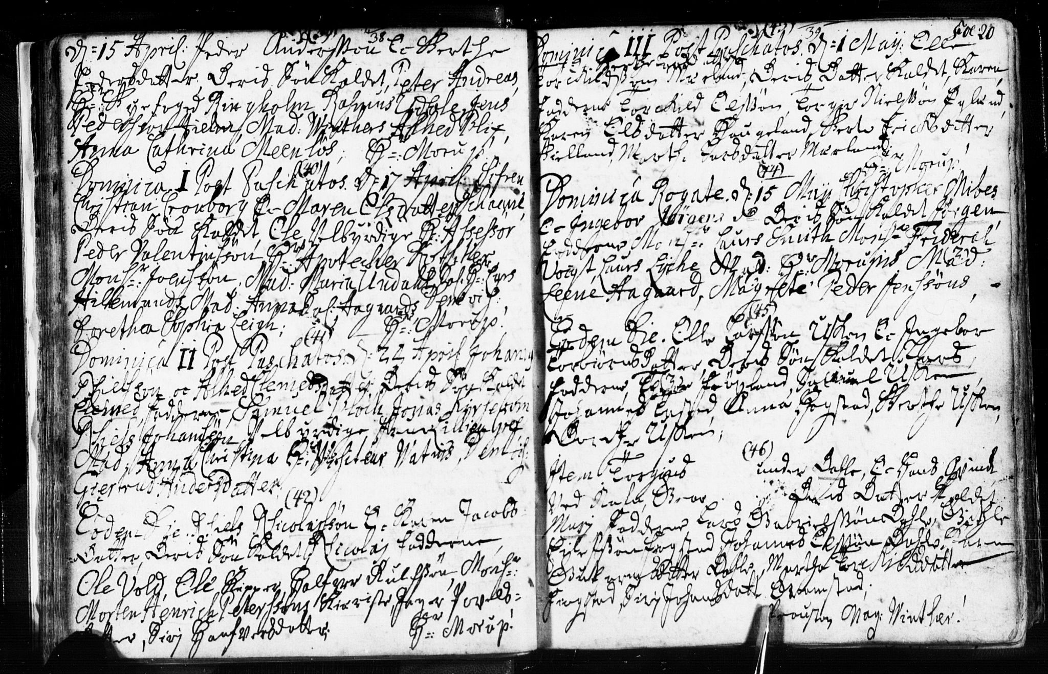Domkirken sokneprestkontor, AV/SAST-A-101812/001/30/30BB/L0003: Klokkerbok nr. B 3, 1733-1751, s. 20